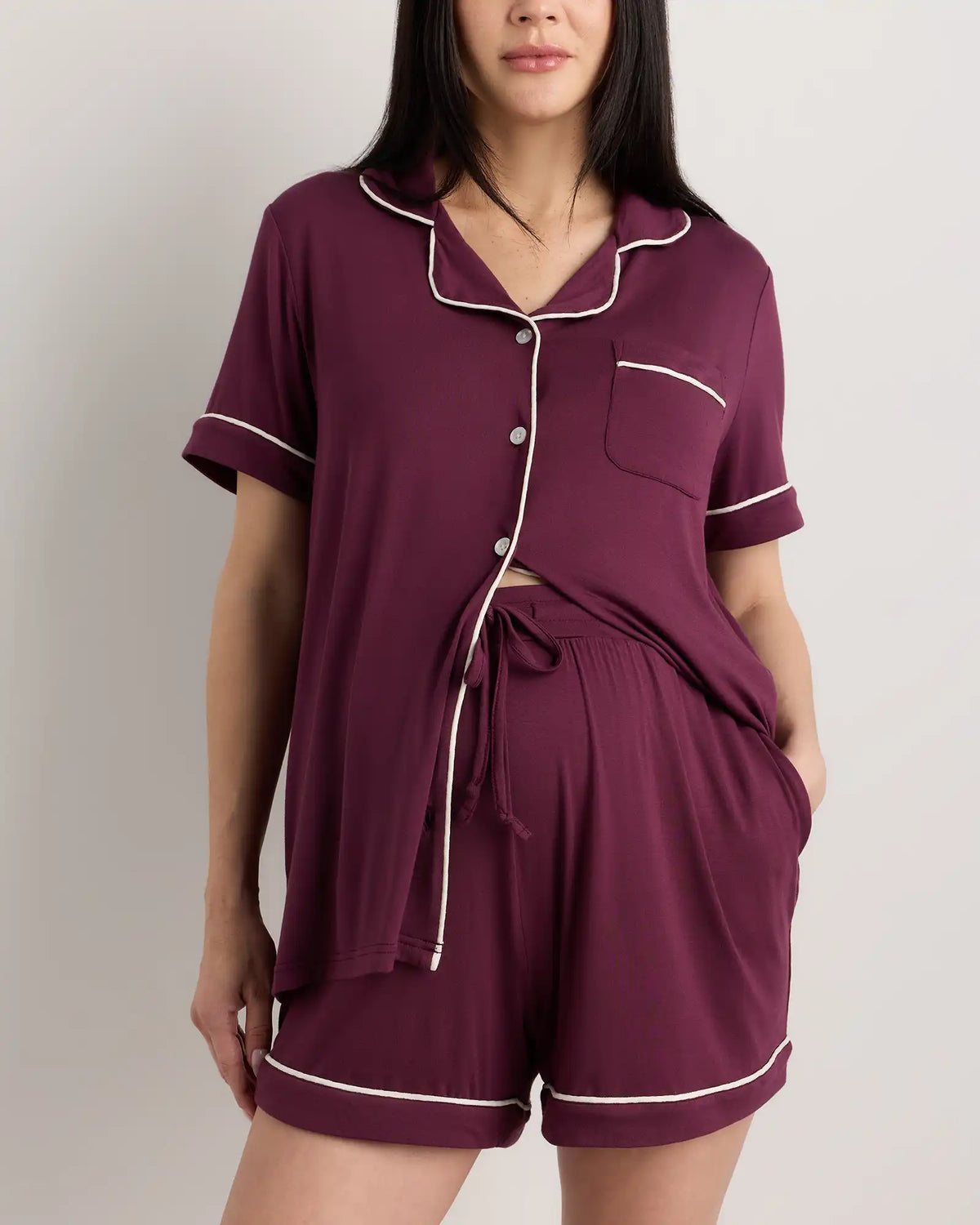Bamboo Jersey Maternity Short Sleeve Pajama Set