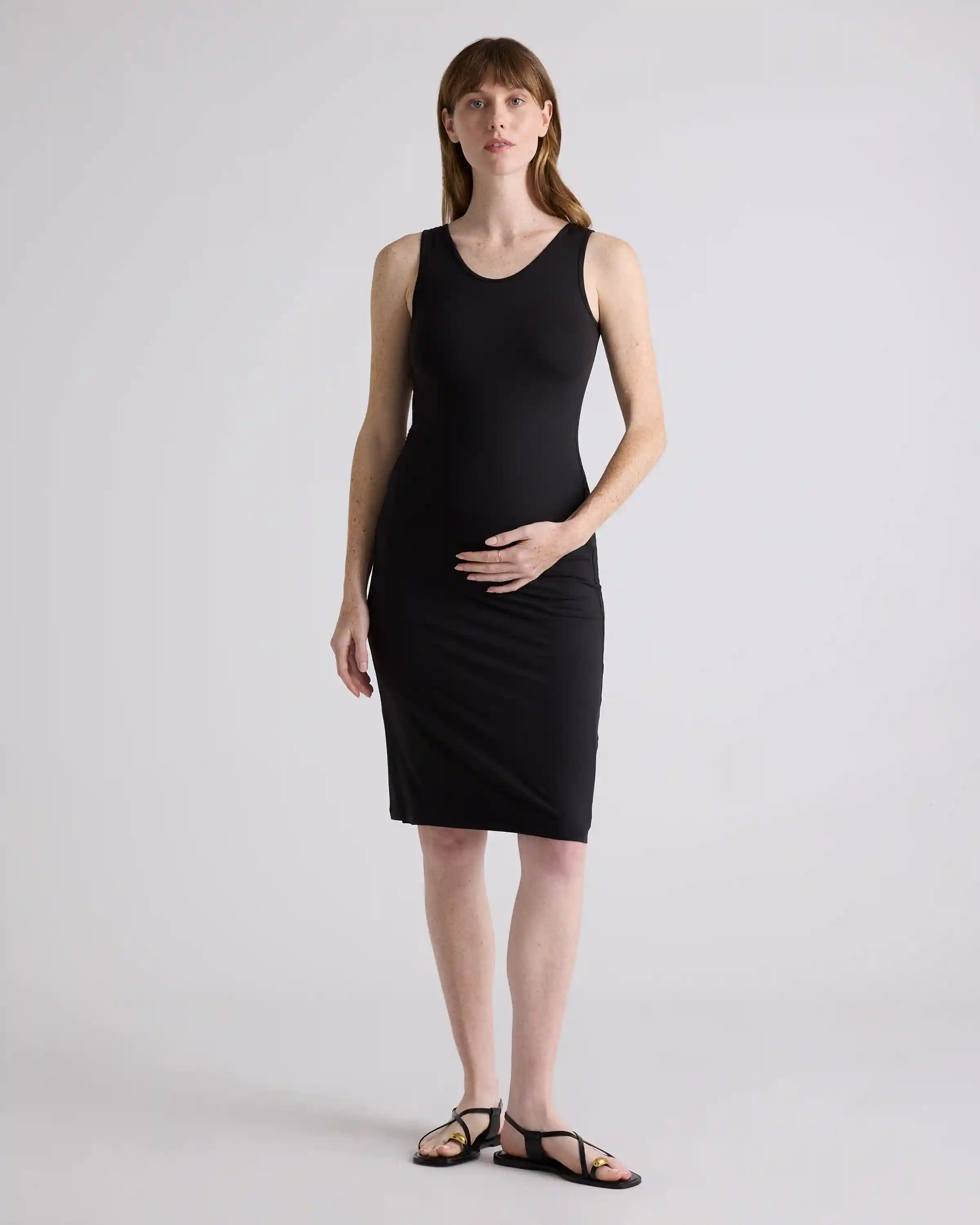 Recycled Knit Maternity Tank Midi Dress