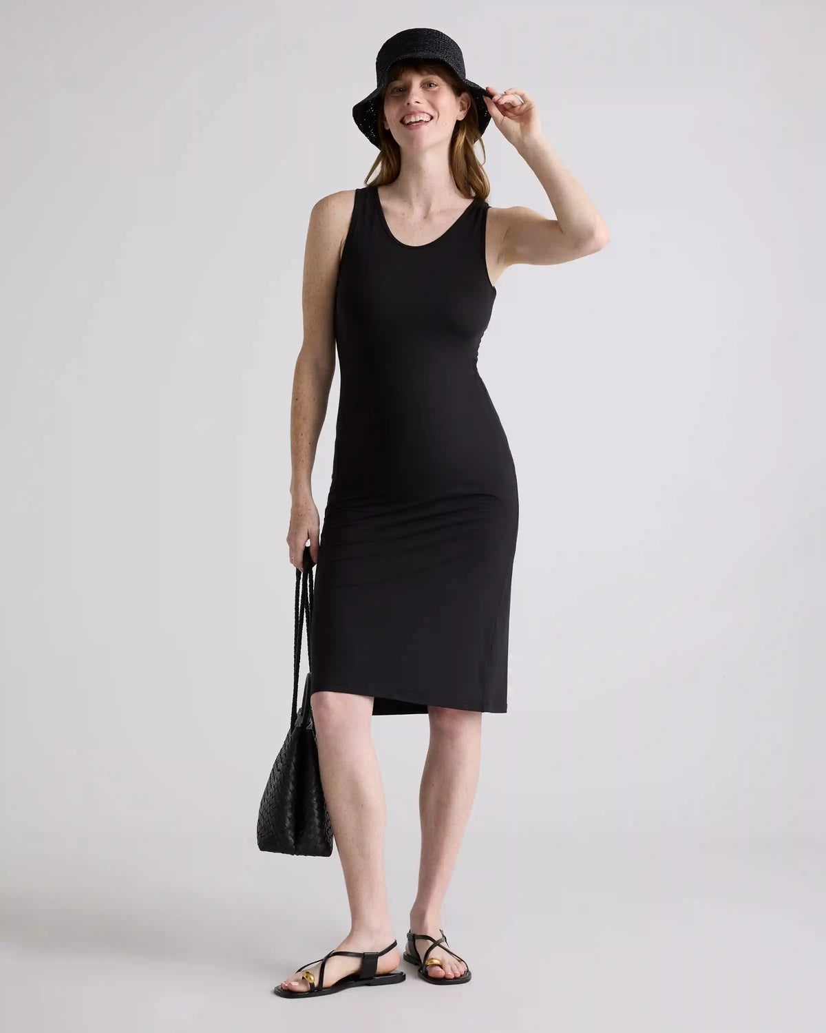Recycled Knit Maternity Tank Midi Dress