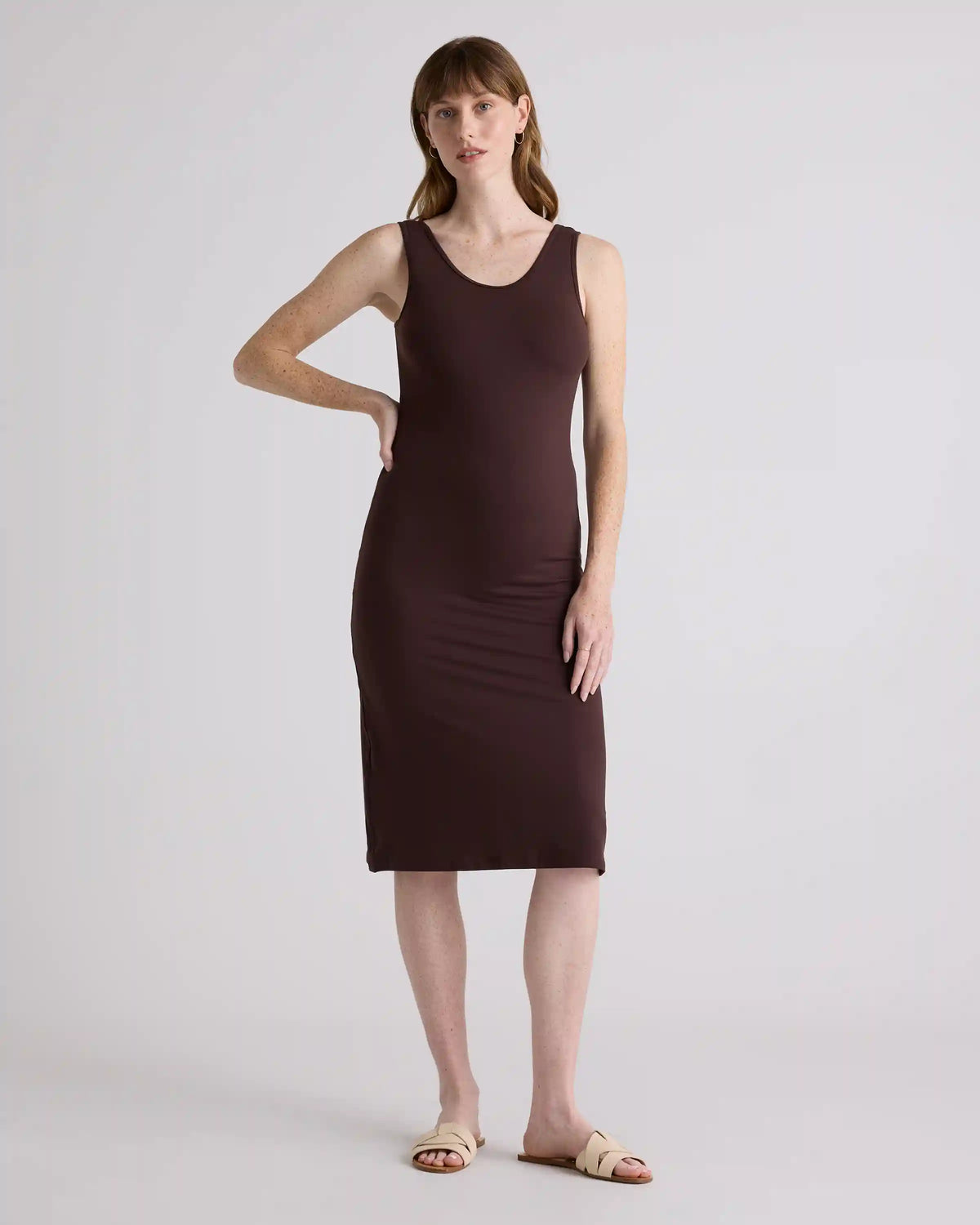 Recycled Knit Maternity Tank Midi Dress