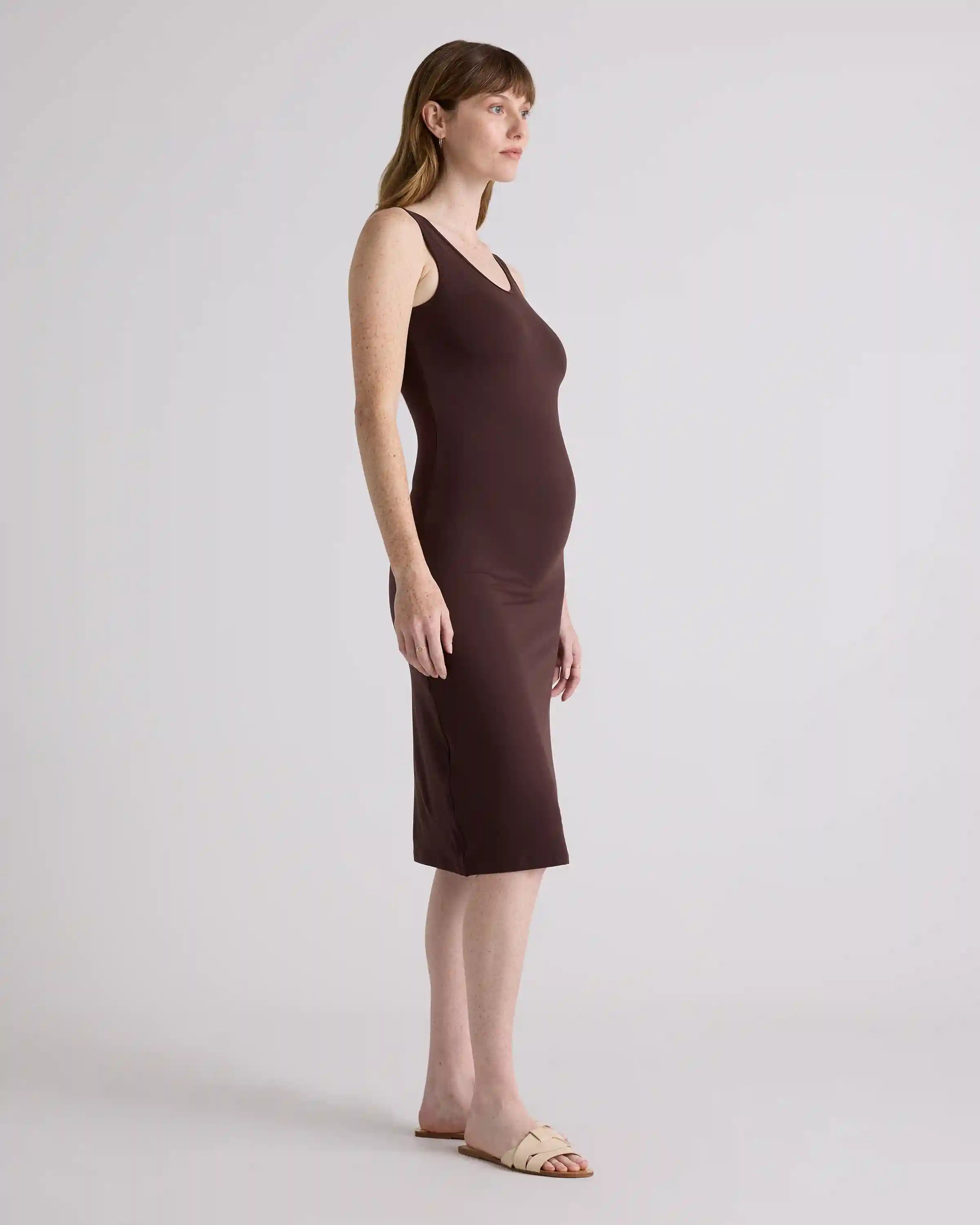 Recycled Knit Maternity Tank Midi Dress