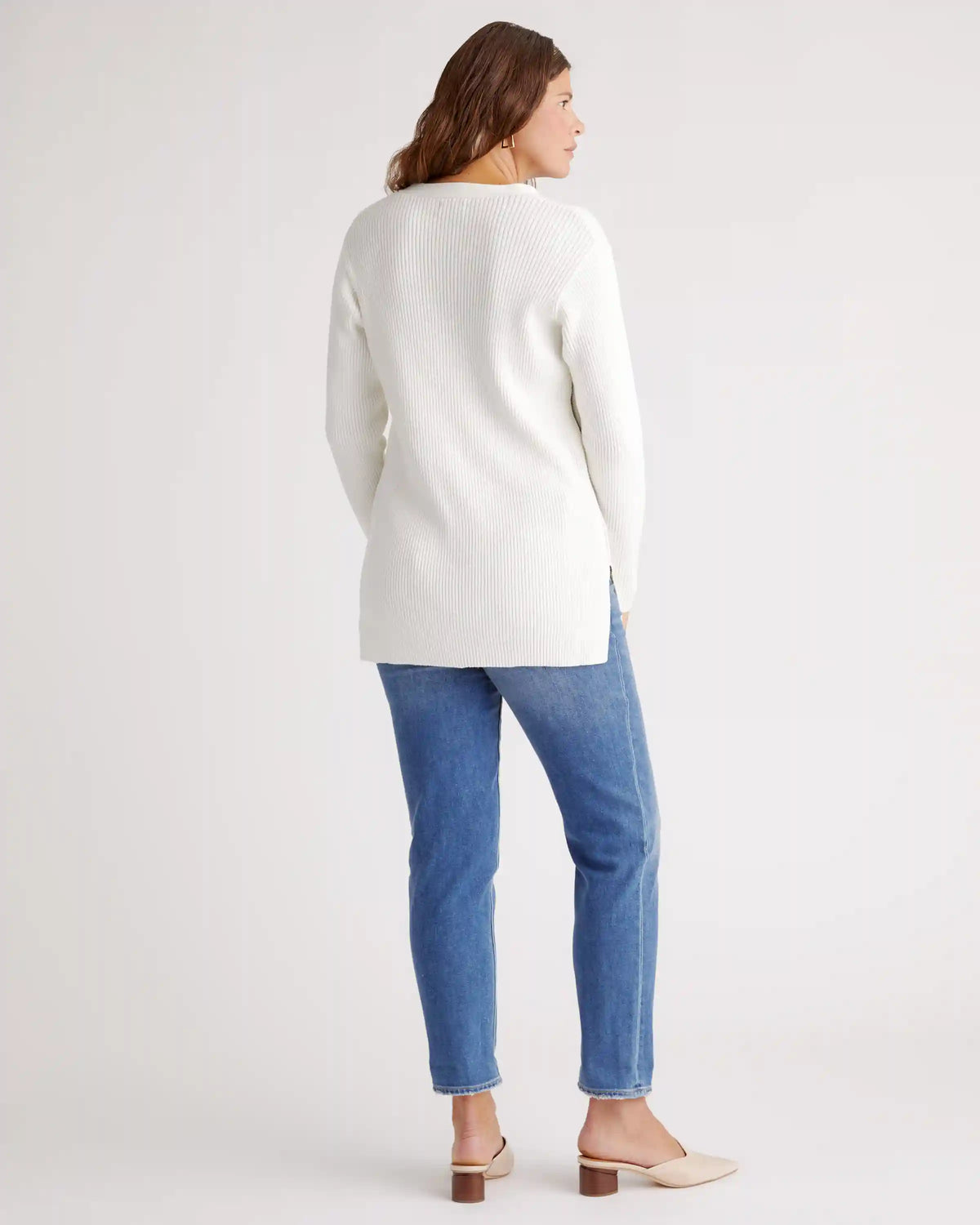 100% Organic Cotton Fisherman Side Zip Maternity & Nursing Sweater