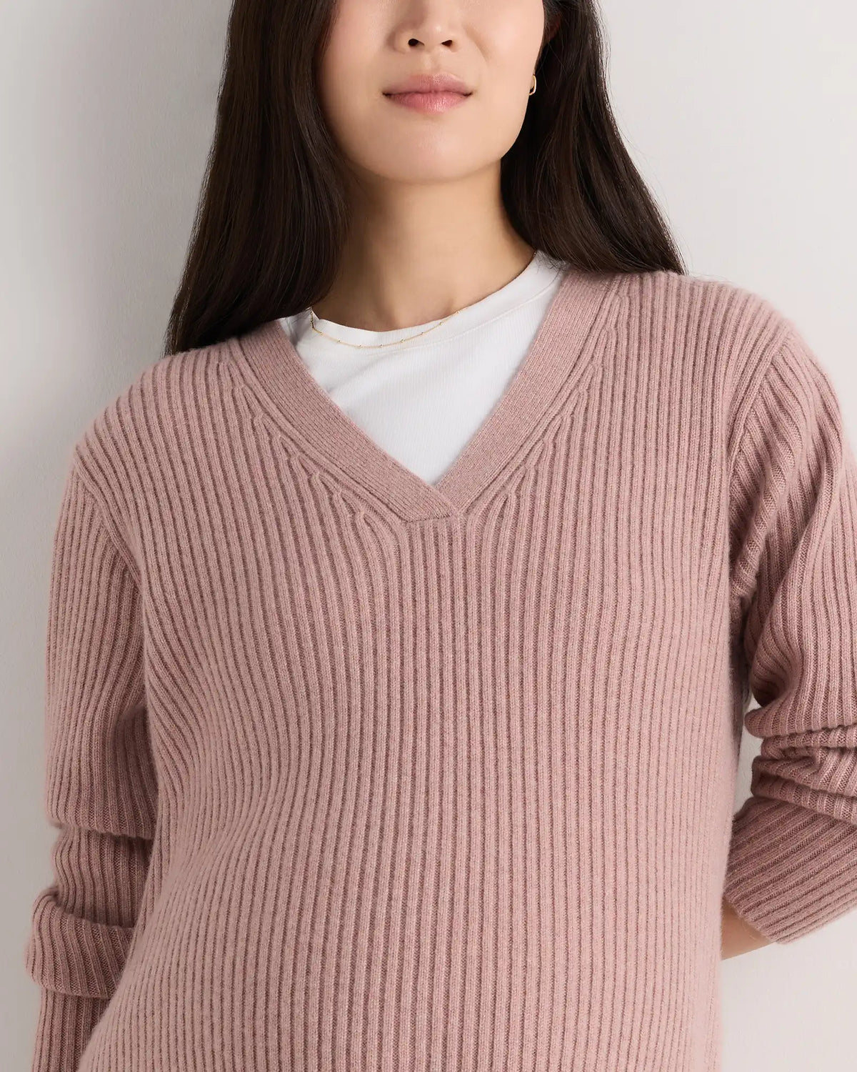 Mongolian Cashmere Ribbed Side Zip Maternity Sweater