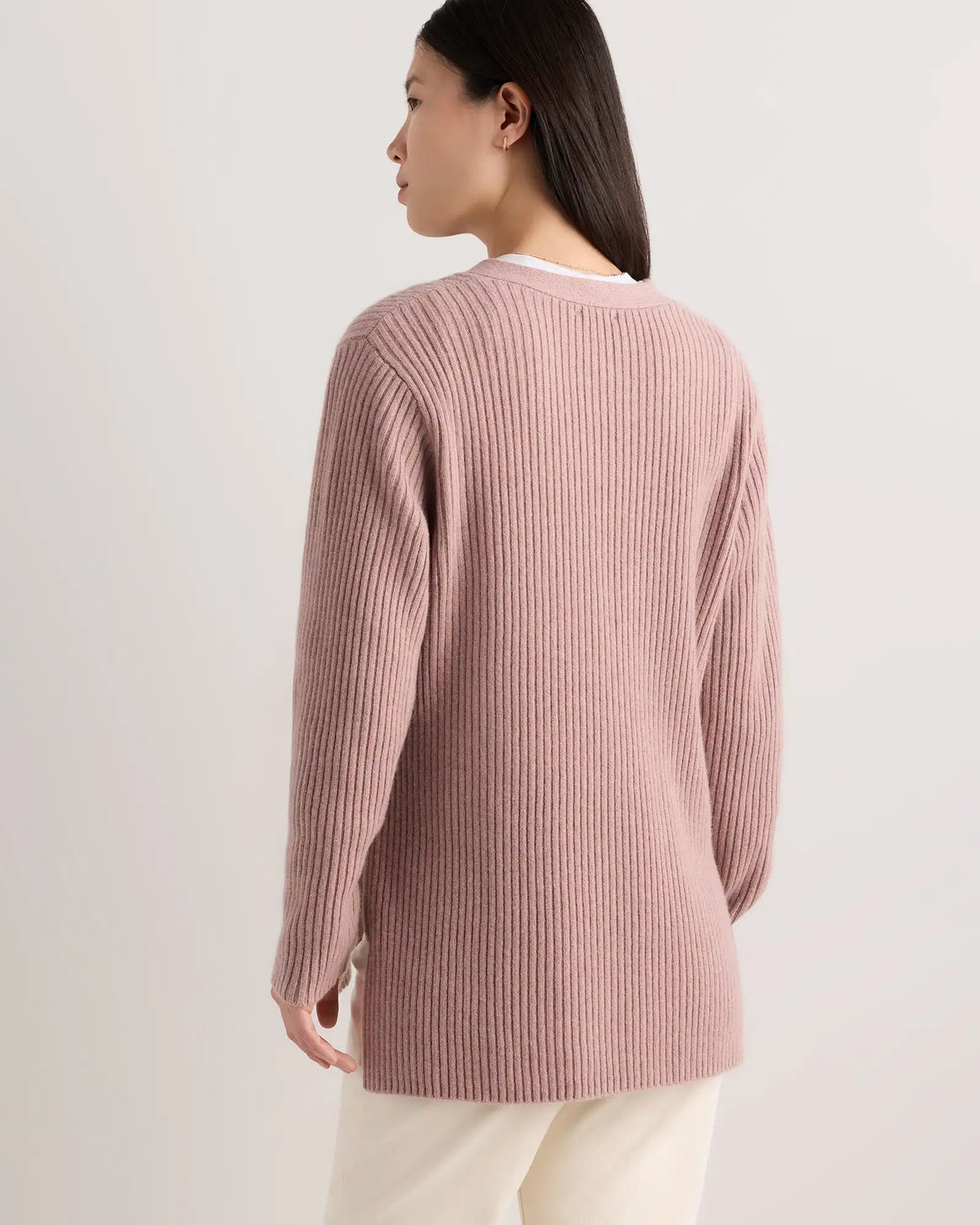 Mongolian Cashmere Ribbed Side Zip Maternity Sweater