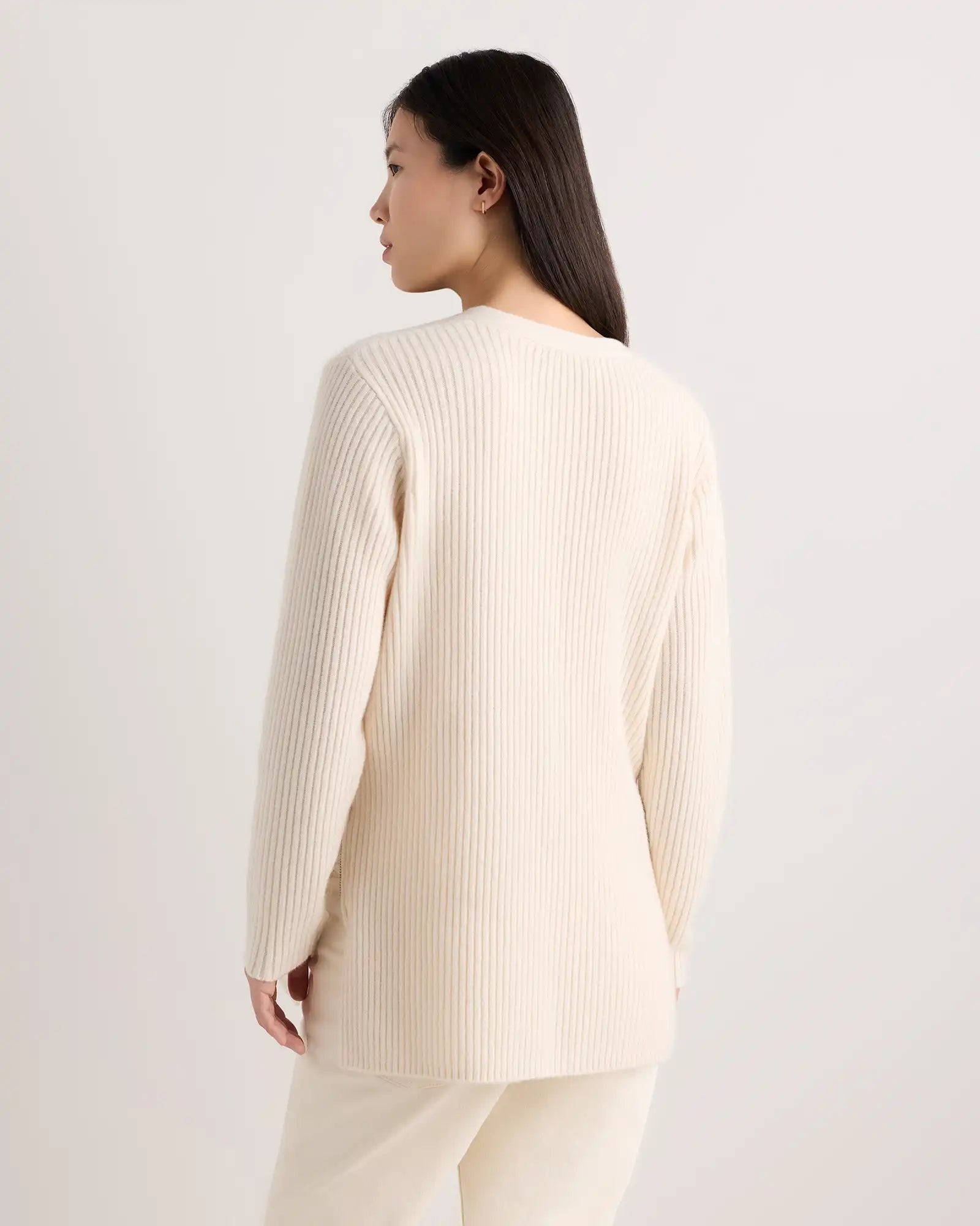 Mongolian Cashmere Ribbed Side Zip Maternity Sweater