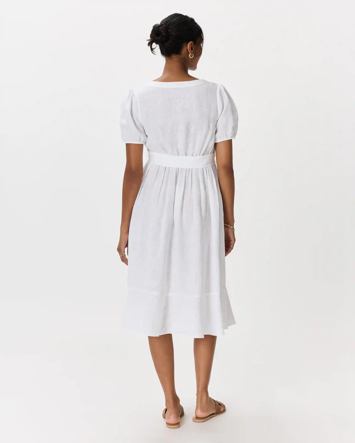 100% European Linen Maternity Short Sleeve Midi Dress