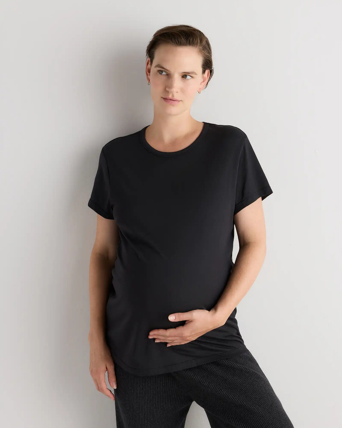 Cotton Modal Maternity Crew Neck Tee (2-pack)