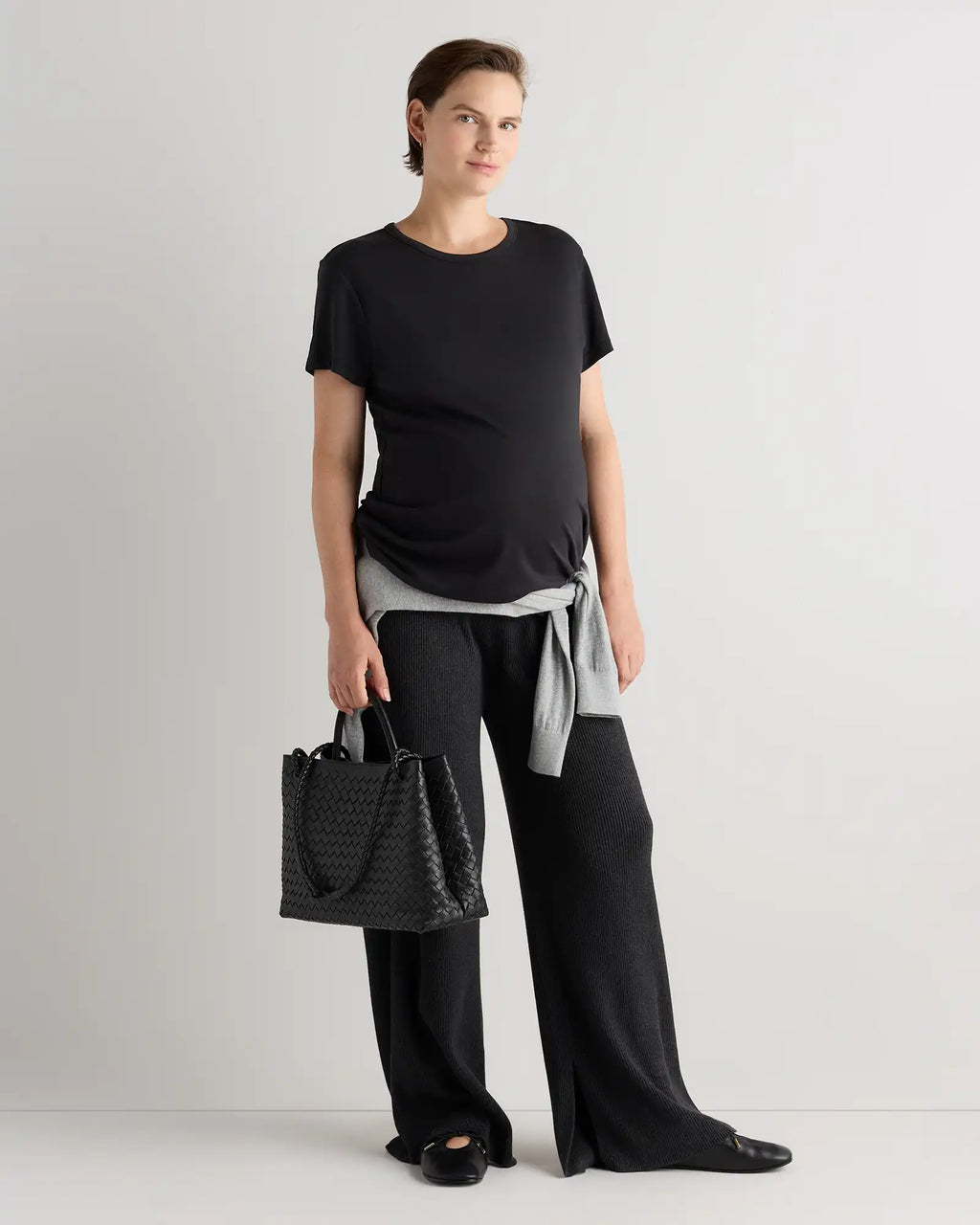 Cotton Modal Maternity Crew Neck Tee (2-pack)