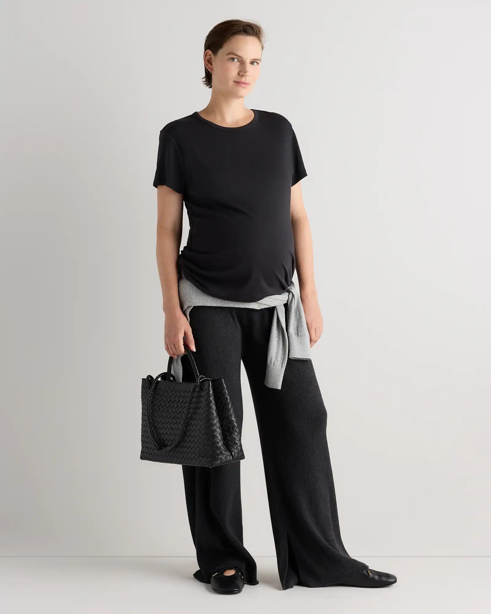 Cotton Modal Maternity Crew Neck Tee (2-pack)