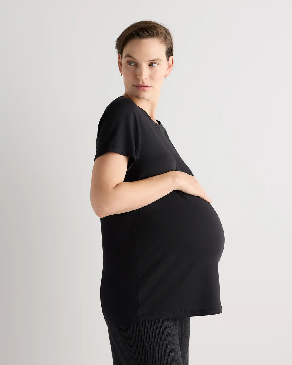 Cotton Modal Maternity Crew Neck Tee (2-pack)