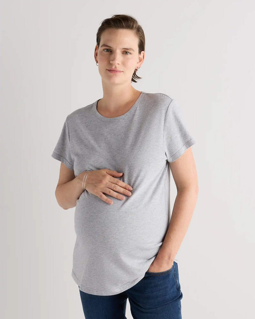 Cotton Modal Maternity Crew Neck Tee (2-pack)