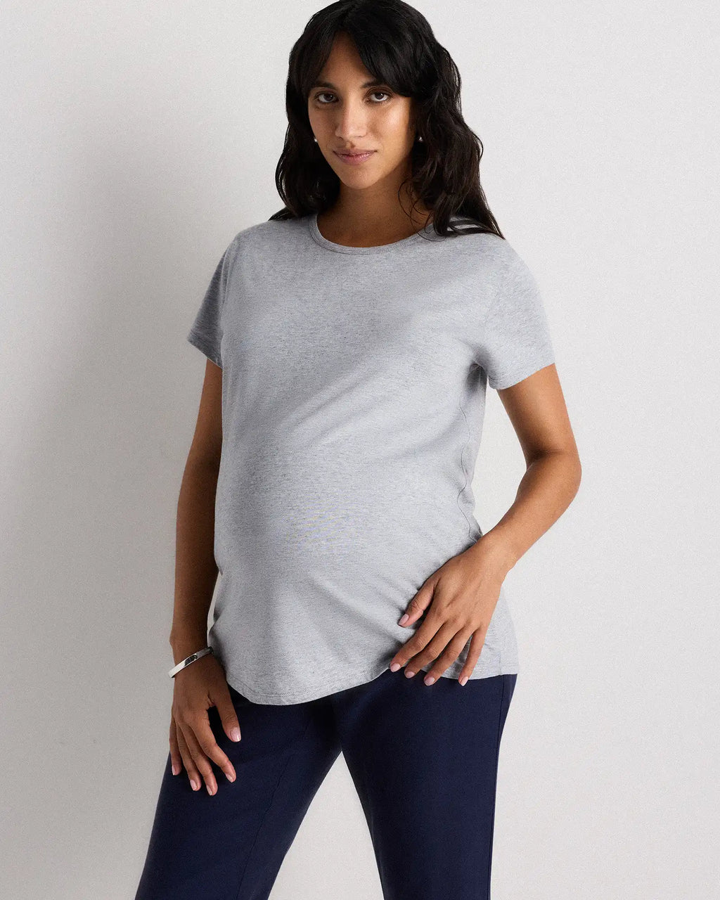 Cotton Modal Maternity Crew Neck Tee (2-pack)