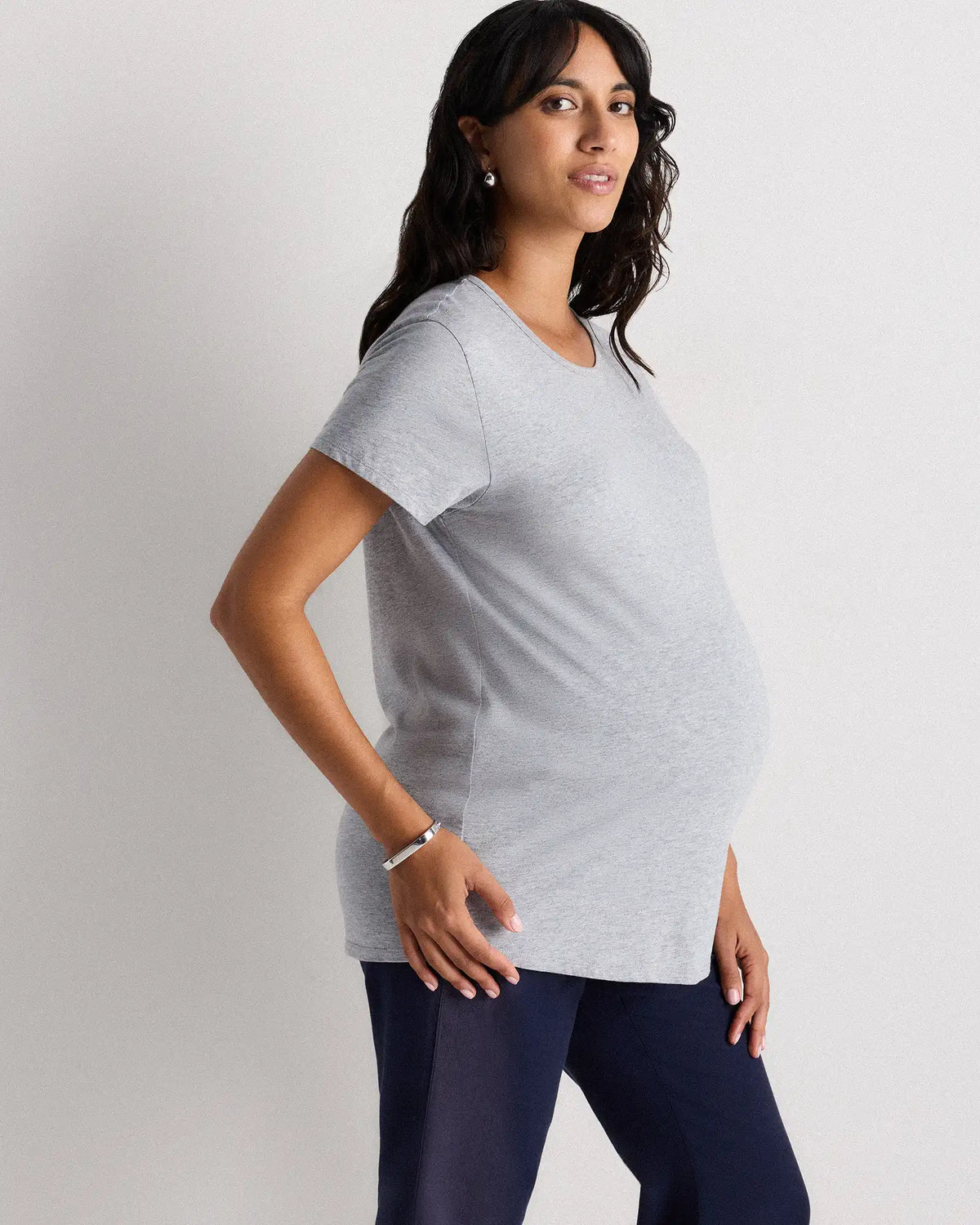 Cotton Modal Maternity Crew Neck Tee (2-pack)