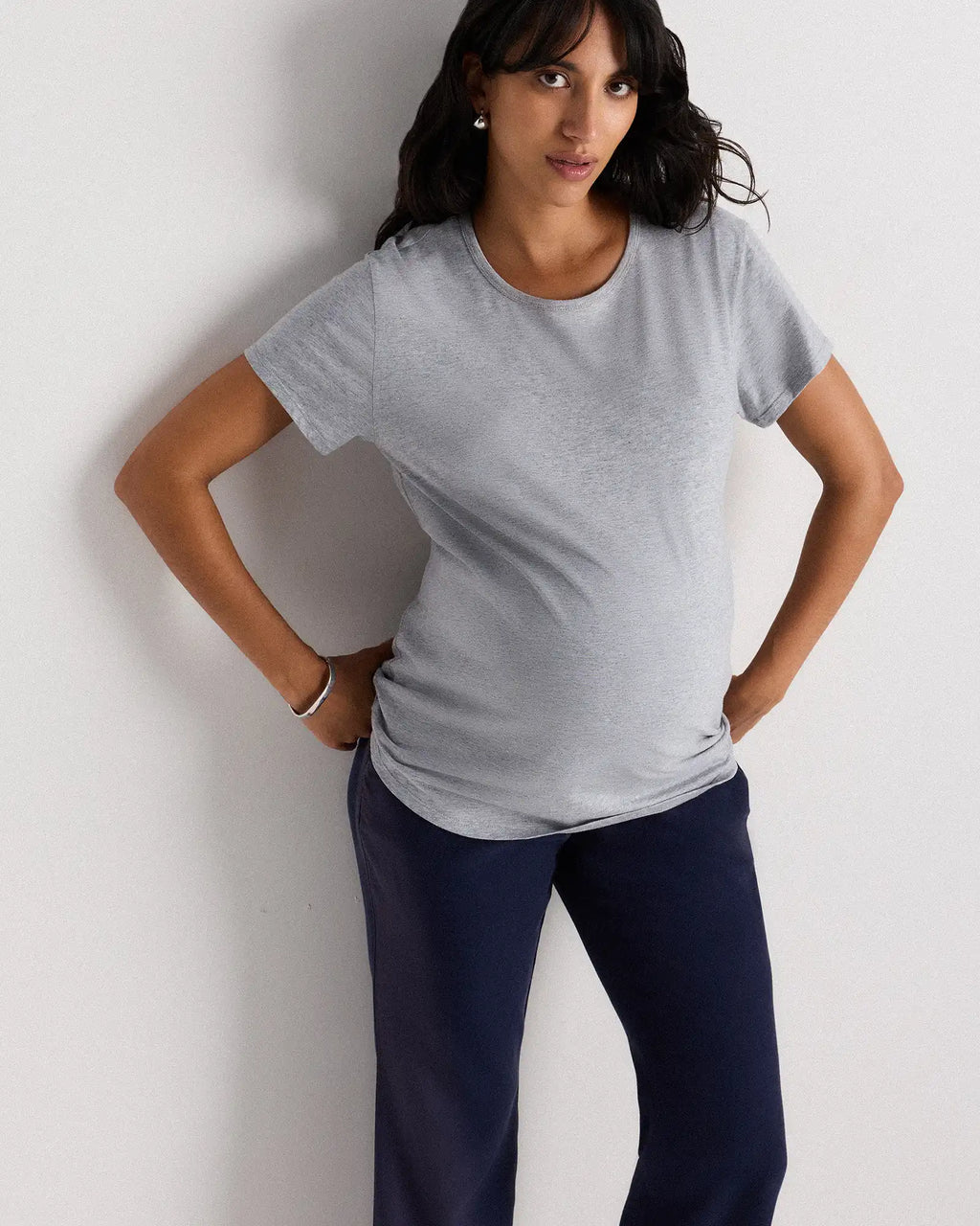 Cotton Modal Maternity Crew Neck Tee (2-pack)