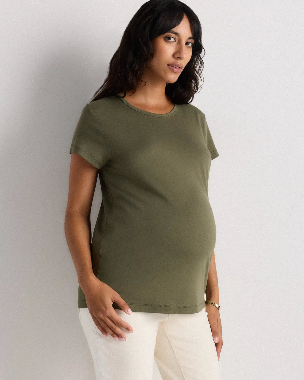 Cotton Modal Maternity Crew Neck Tee (2-pack)