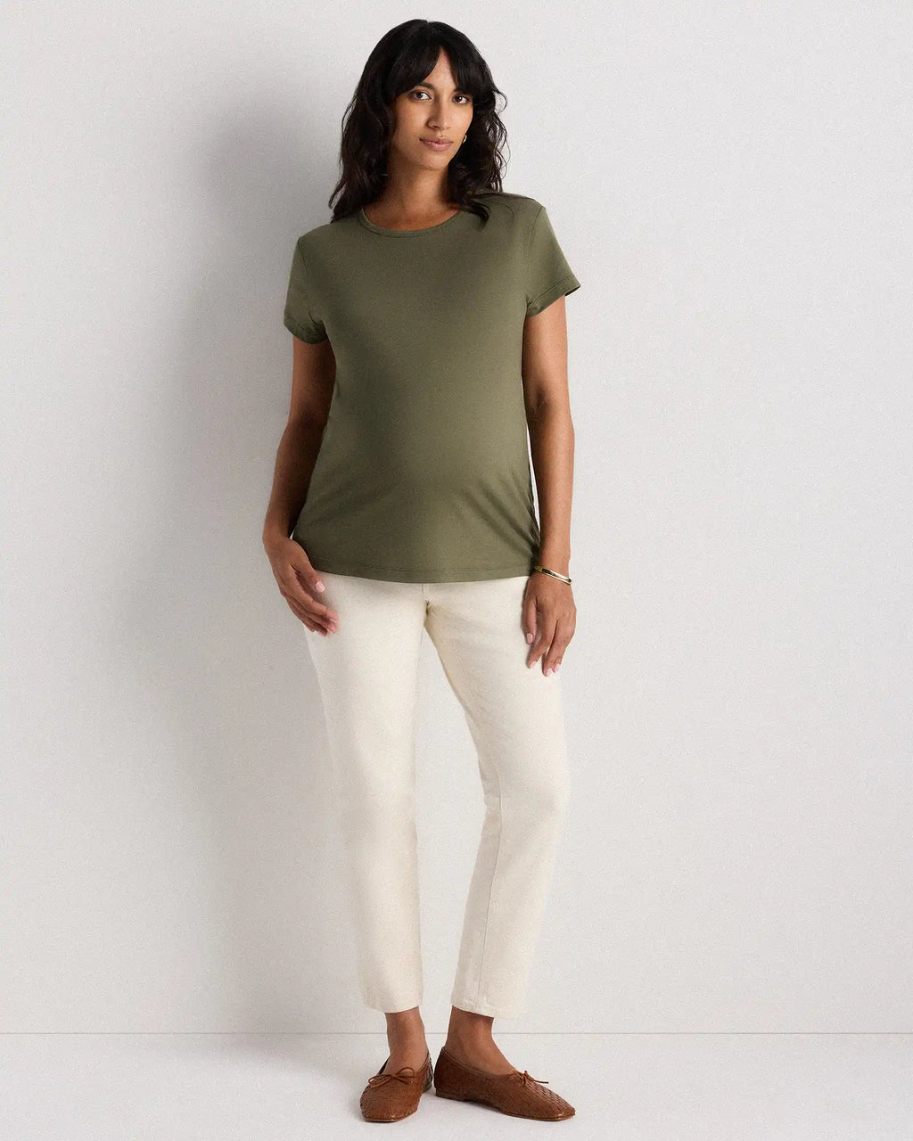 Cotton Modal Maternity Crew Neck Tee (2-pack)