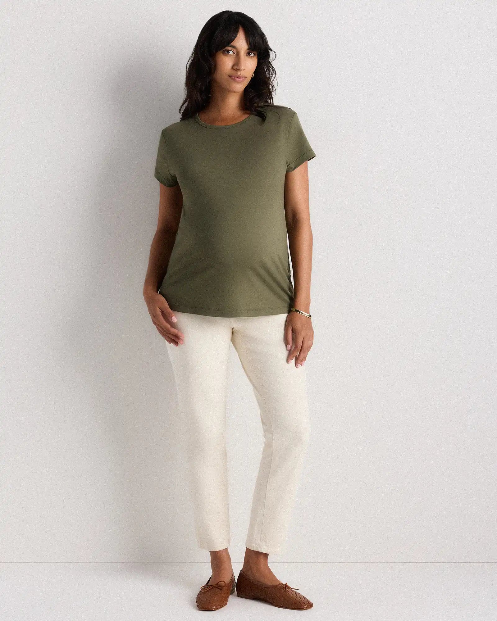 Cotton Modal Maternity Crew Neck Tee (2-pack)