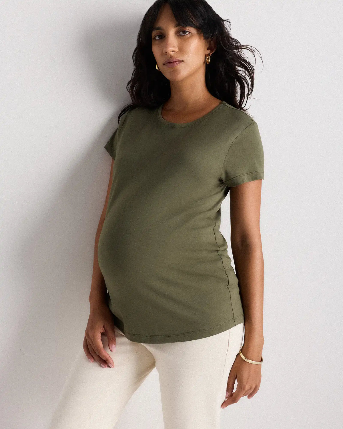Cotton Modal Maternity Crew Neck Tee (2-pack)