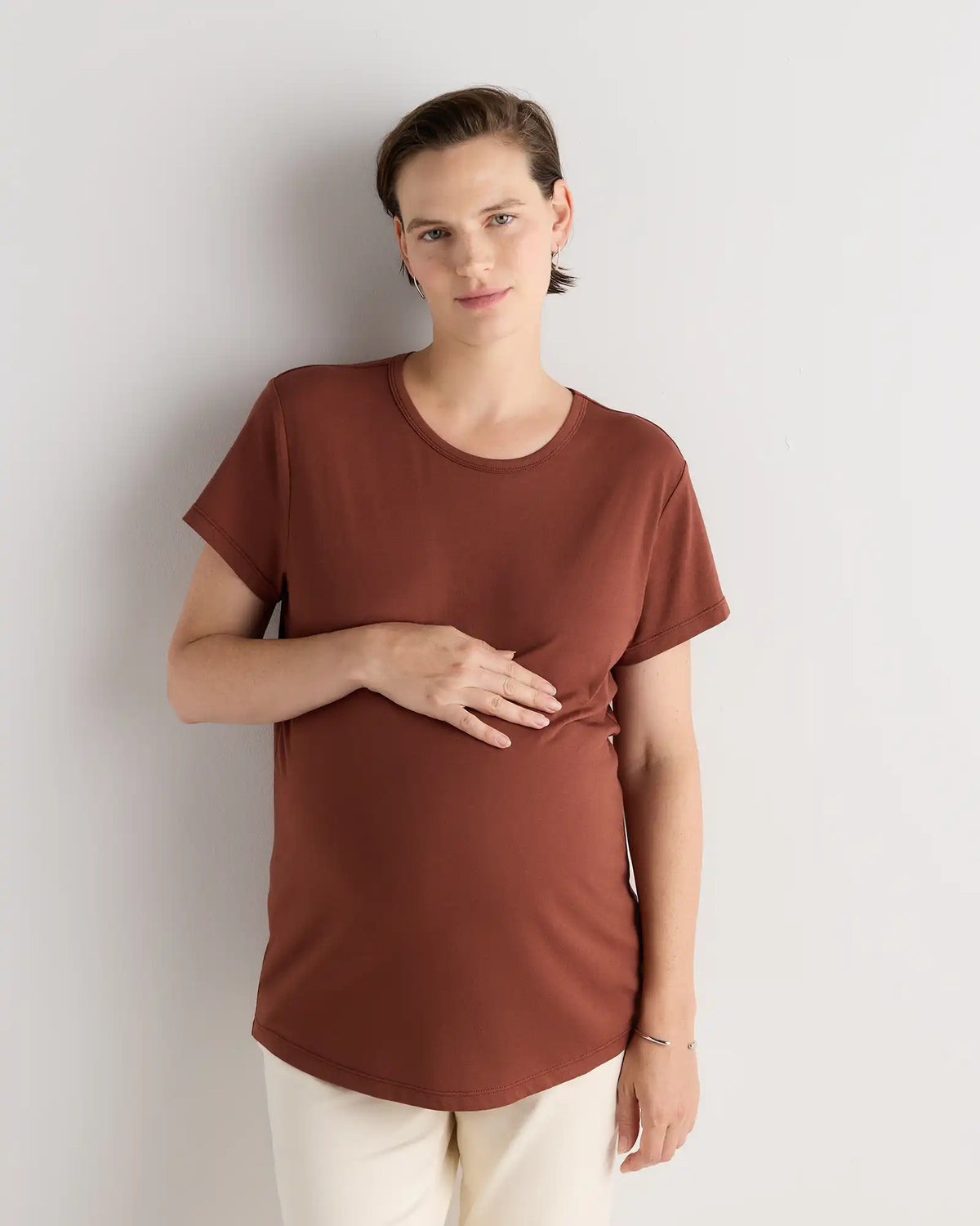 Cotton Modal Maternity Crew Neck Tee (2-pack)
