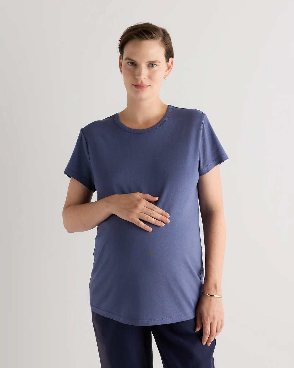 Cotton Modal Maternity Crew Neck Tee (2-pack)