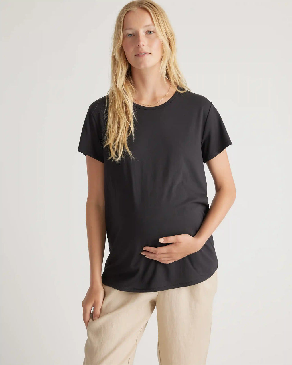 Cotton Modal Maternity Crew Neck Tee (2-pack)