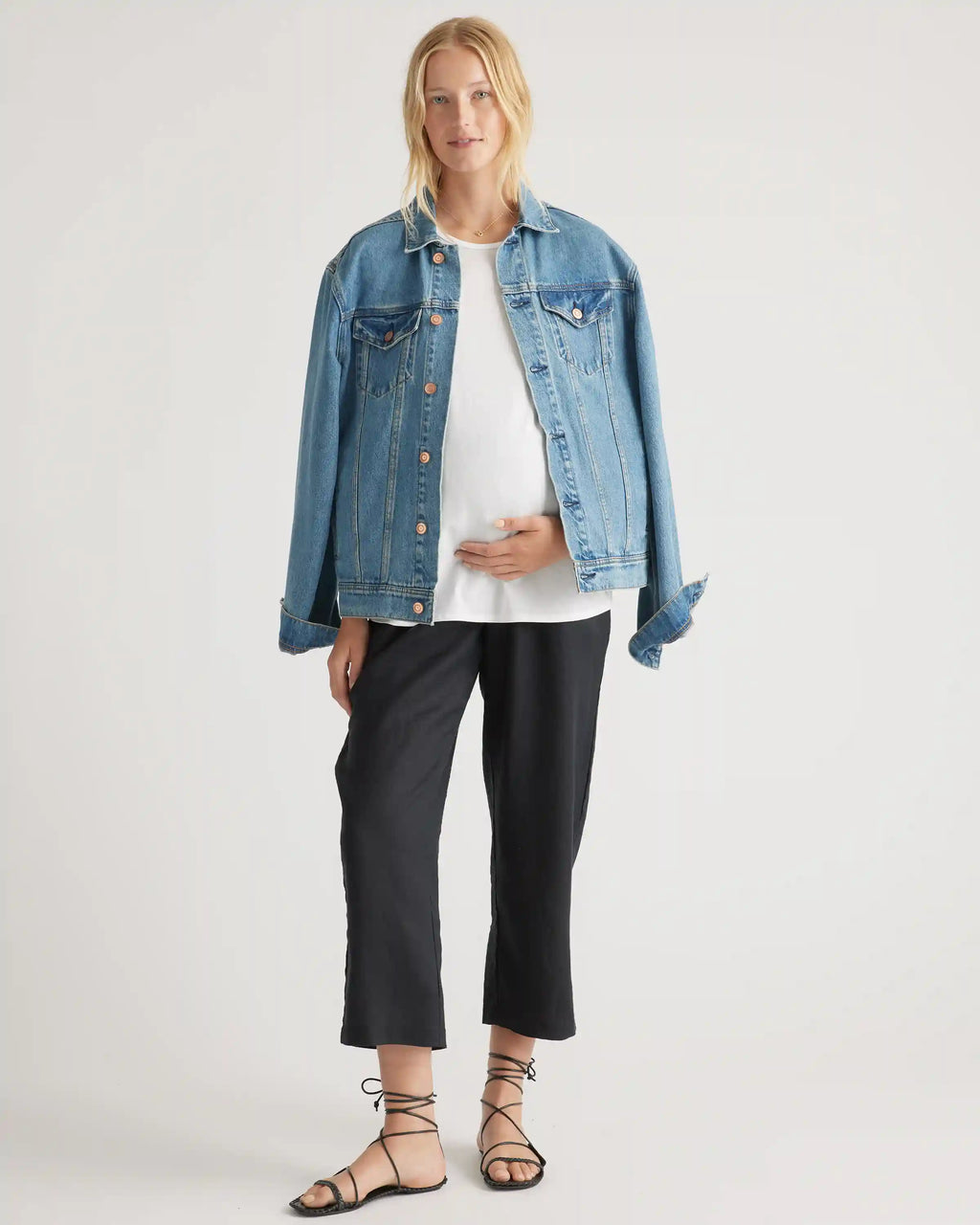 Cotton Modal Maternity Crew Neck Tee (2-pack)