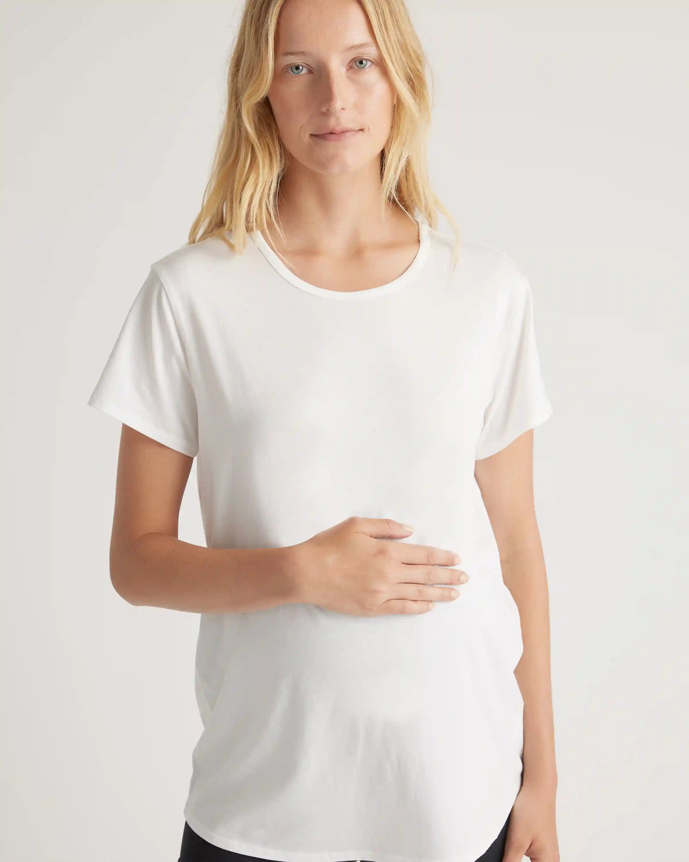 Cotton Modal Maternity Crew Neck Tee (2-pack)