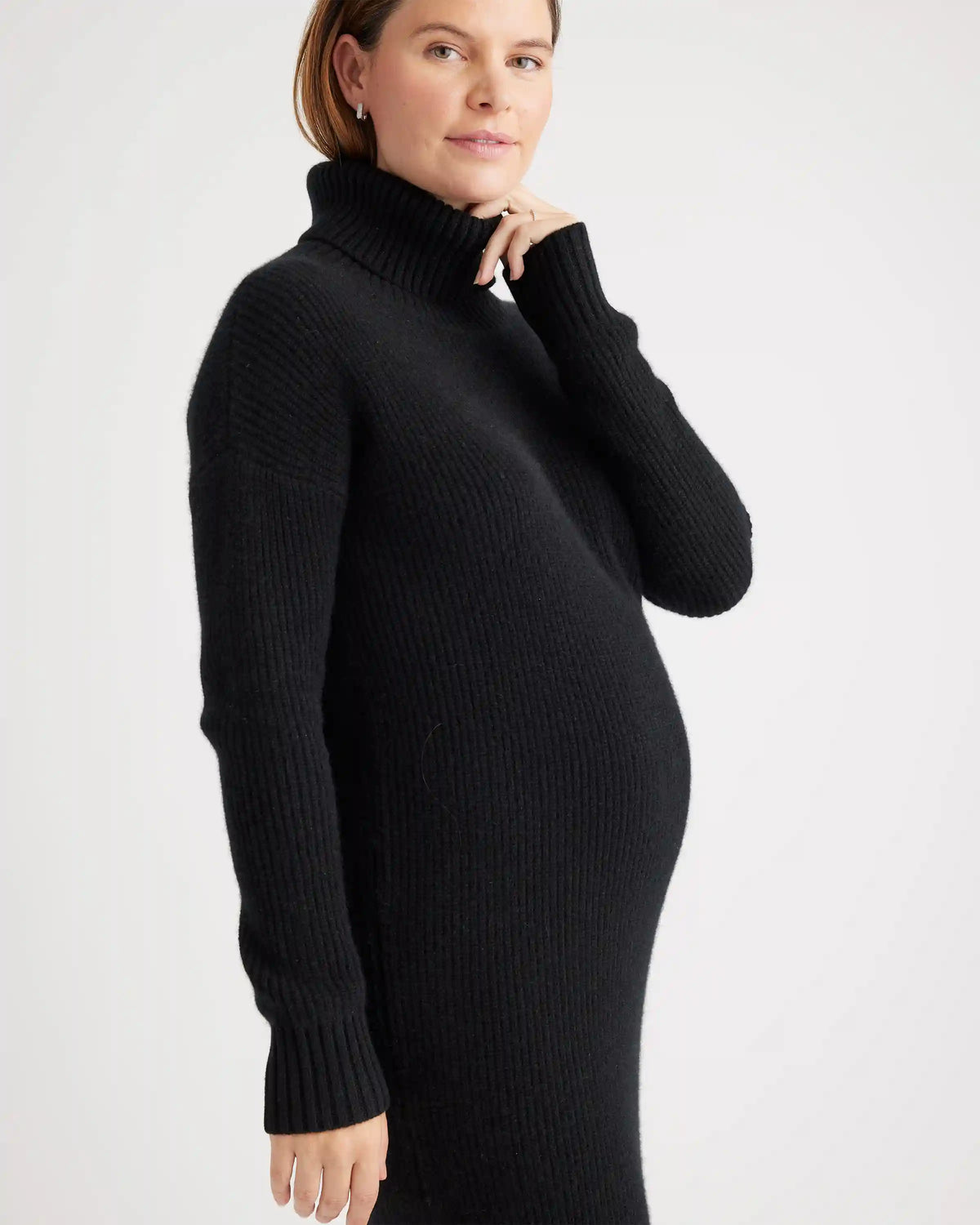 Mongolian Cashmere Fisherman Maternity Sweater Dress