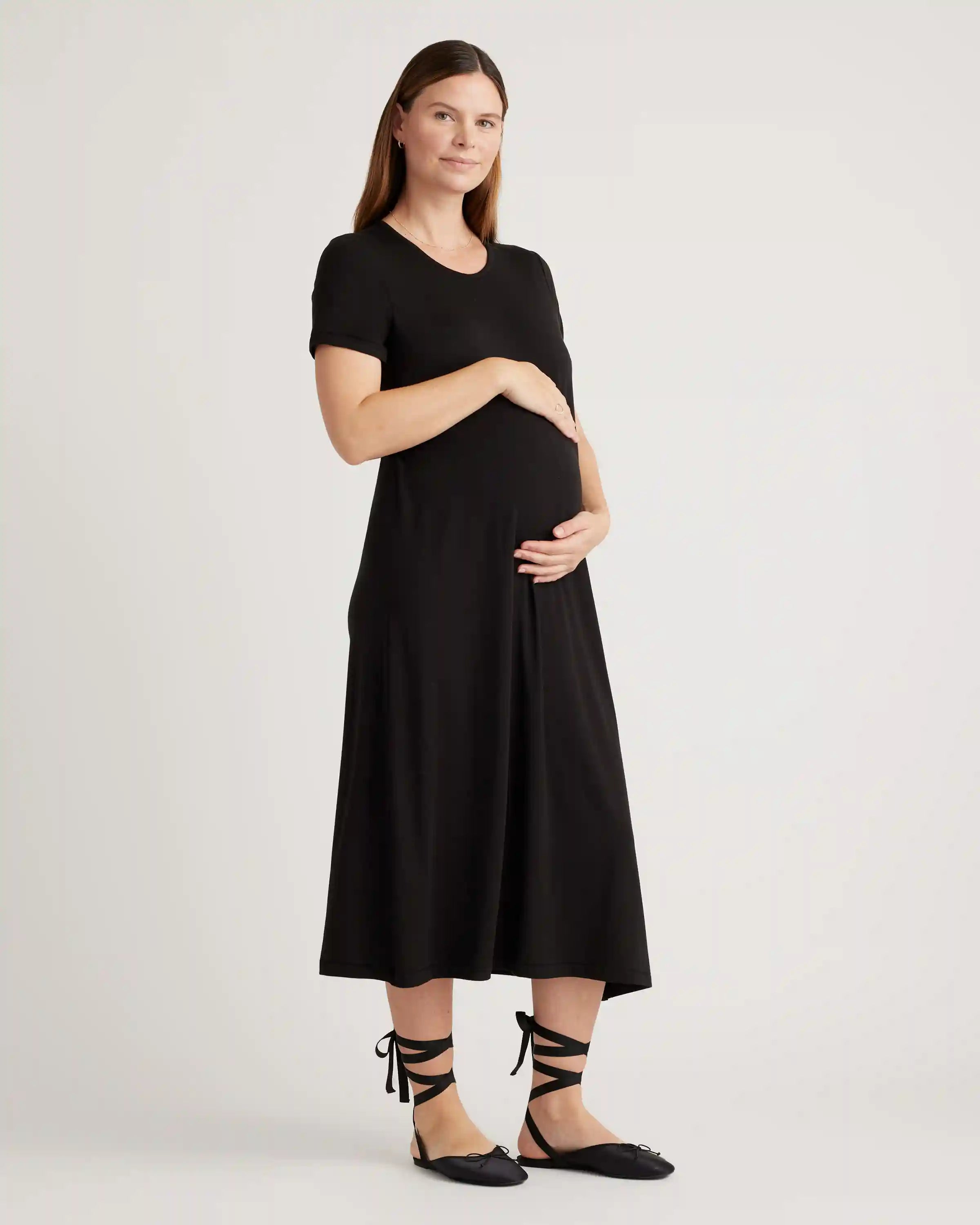 Bamboo Jersey Maternity & Nursing T-Shirt Dress
