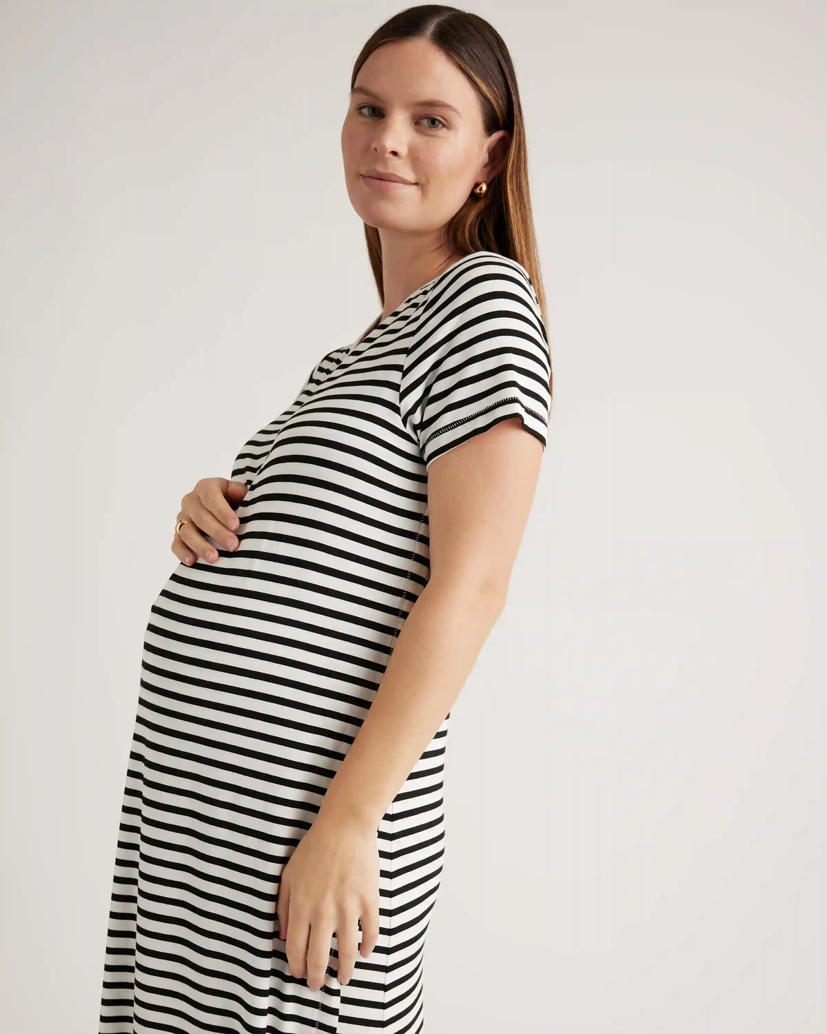 Bamboo Jersey Maternity & Nursing T-Shirt Dress