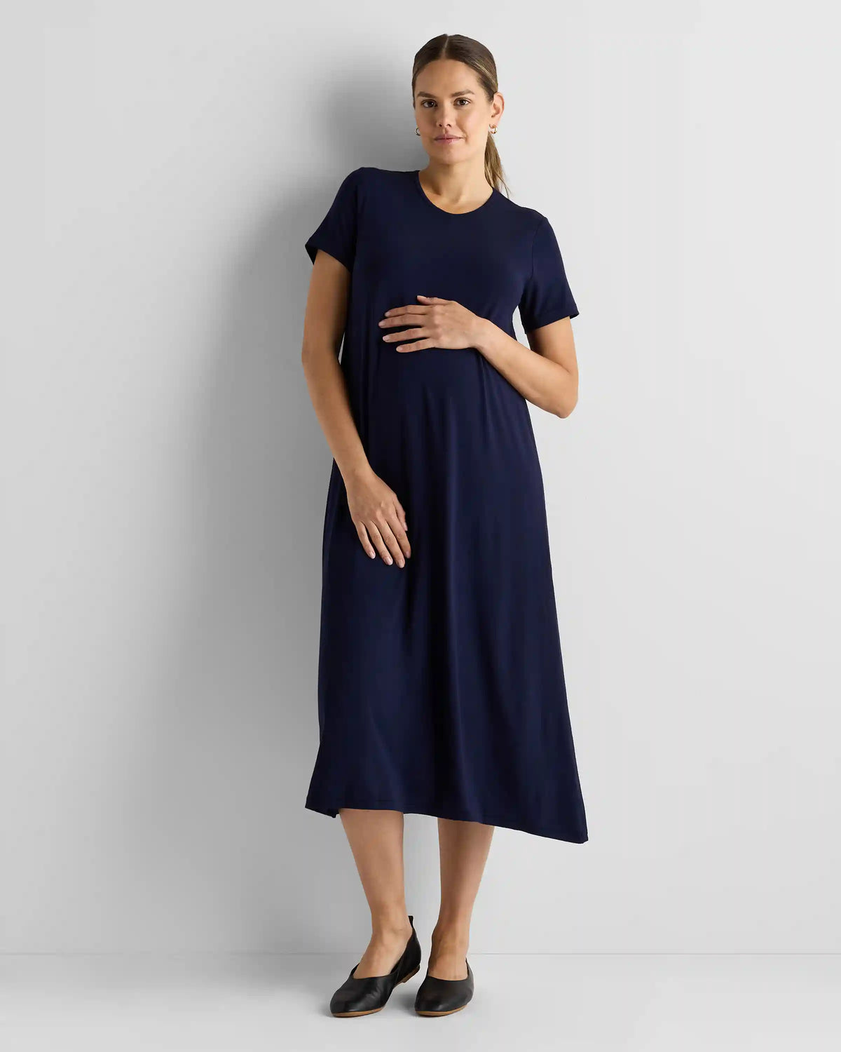 Bamboo Jersey Maternity & Nursing T-Shirt Dress