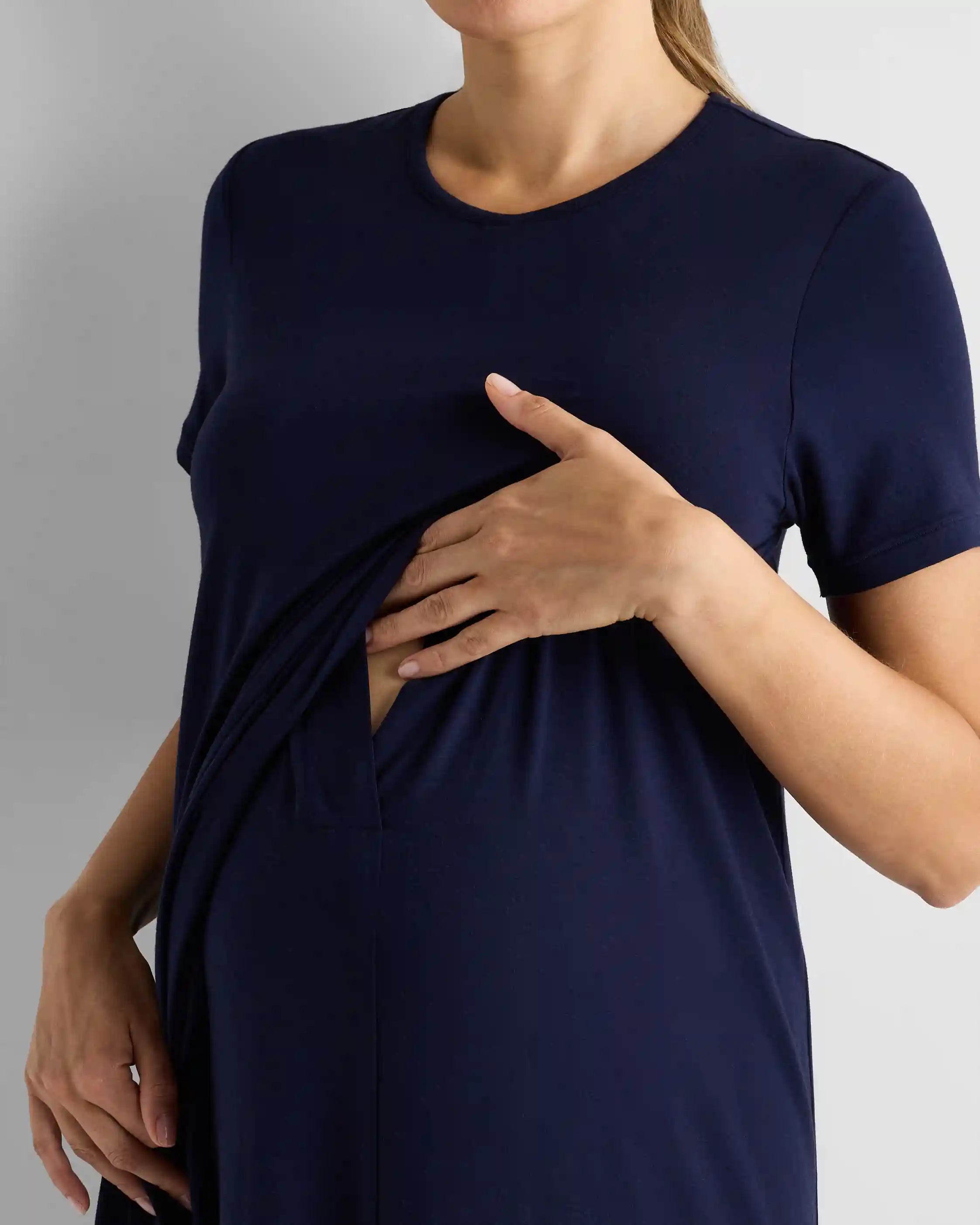 Bamboo Jersey Maternity & Nursing T-Shirt Dress