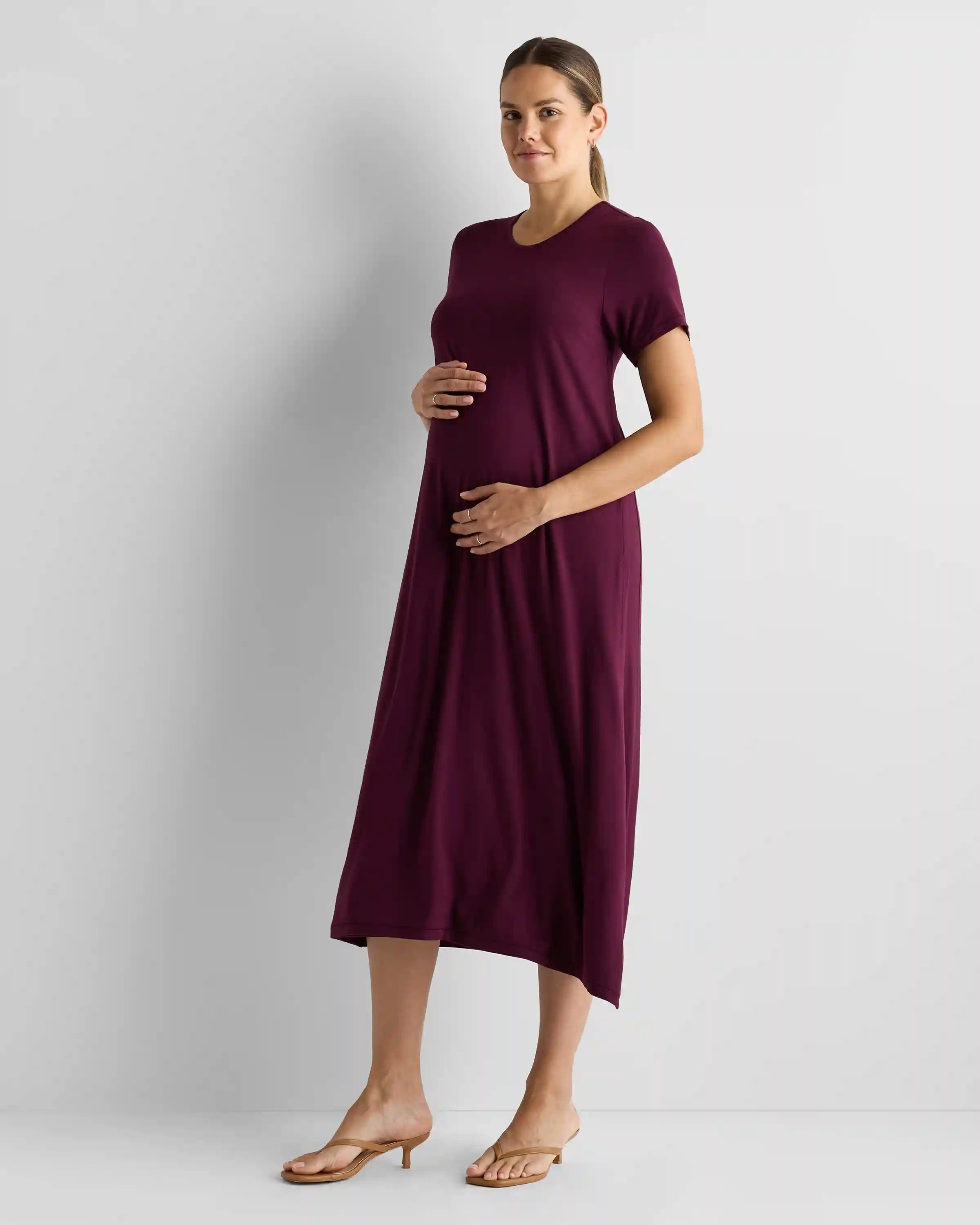 Bamboo Jersey Maternity & Nursing T-Shirt Dress