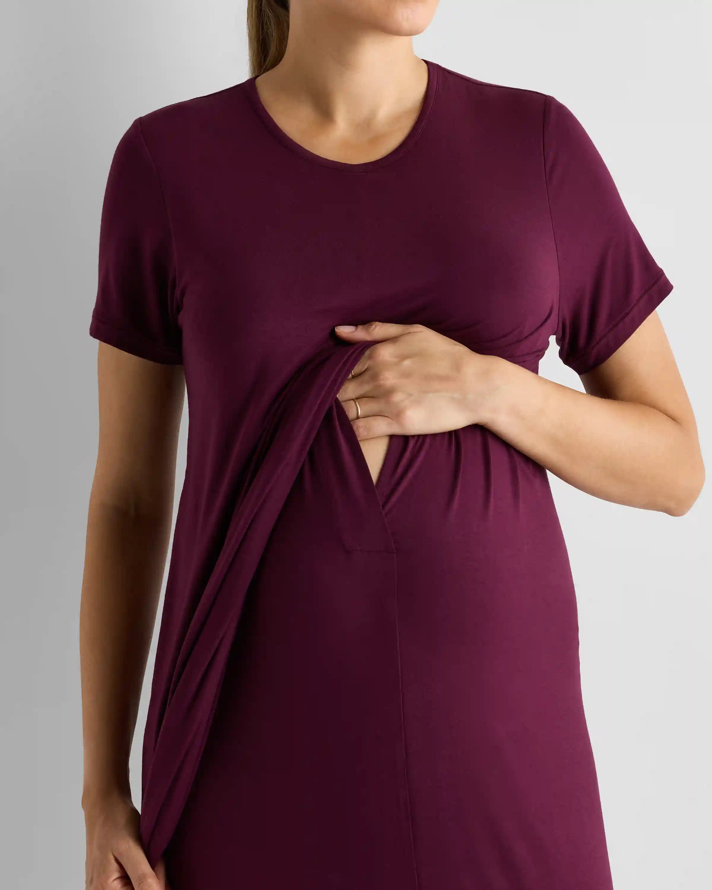 Bamboo Jersey Maternity & Nursing T-Shirt Dress