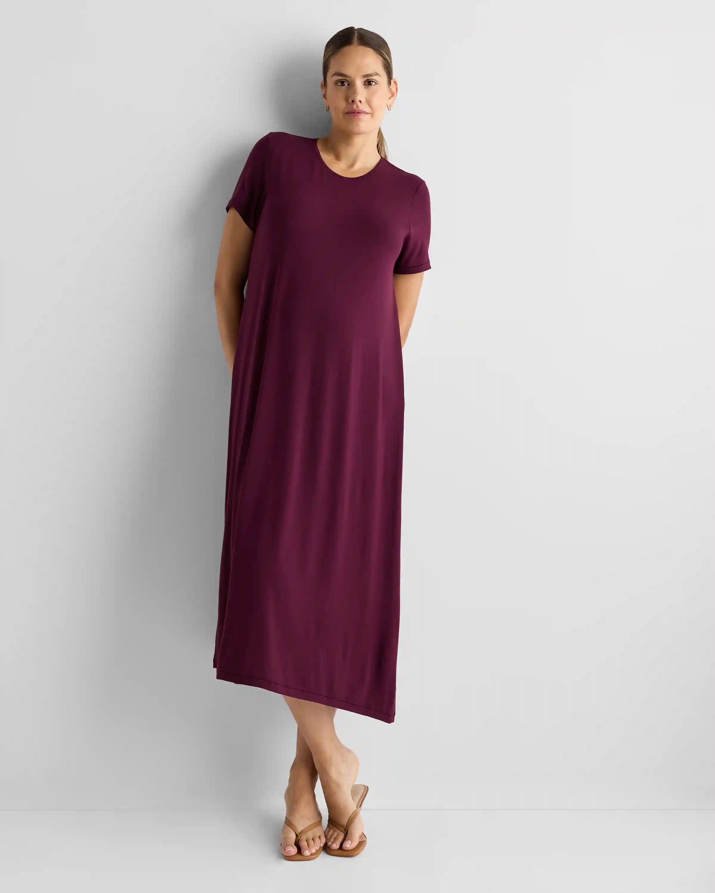 Bamboo Jersey Maternity & Nursing T-Shirt Dress