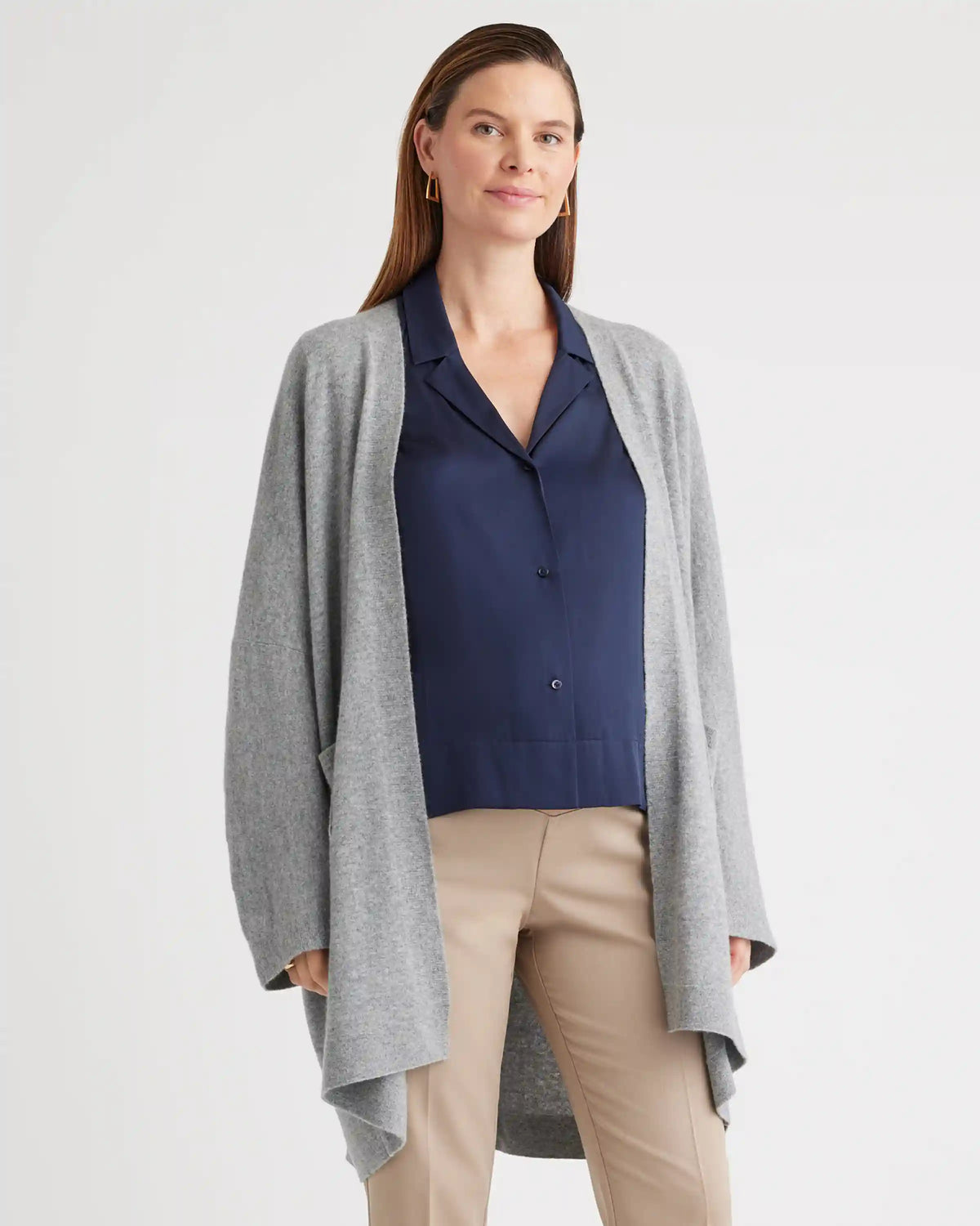 Mongolian Cashmere Maternity & Nursing Cocoon Cardigan