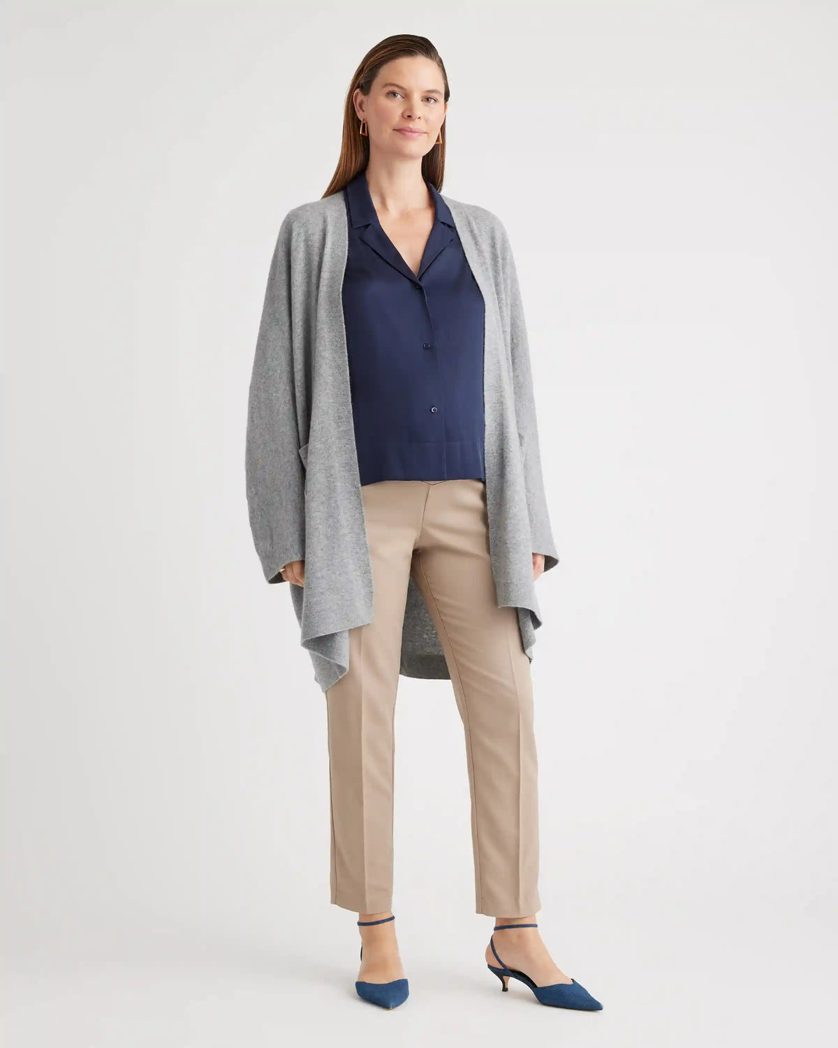 Mongolian Cashmere Maternity & Nursing Cocoon Cardigan