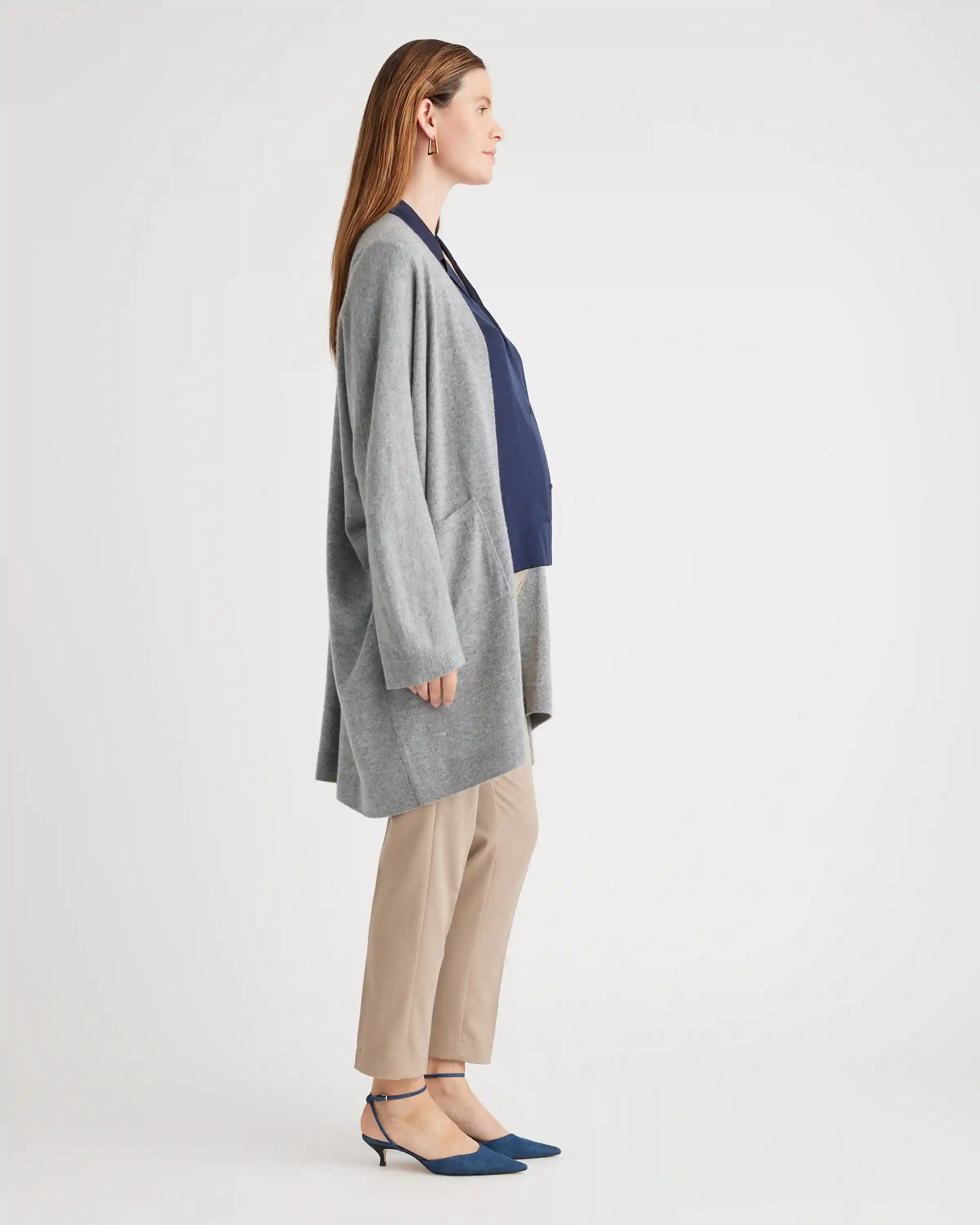 Mongolian Cashmere Maternity & Nursing Cocoon Cardigan