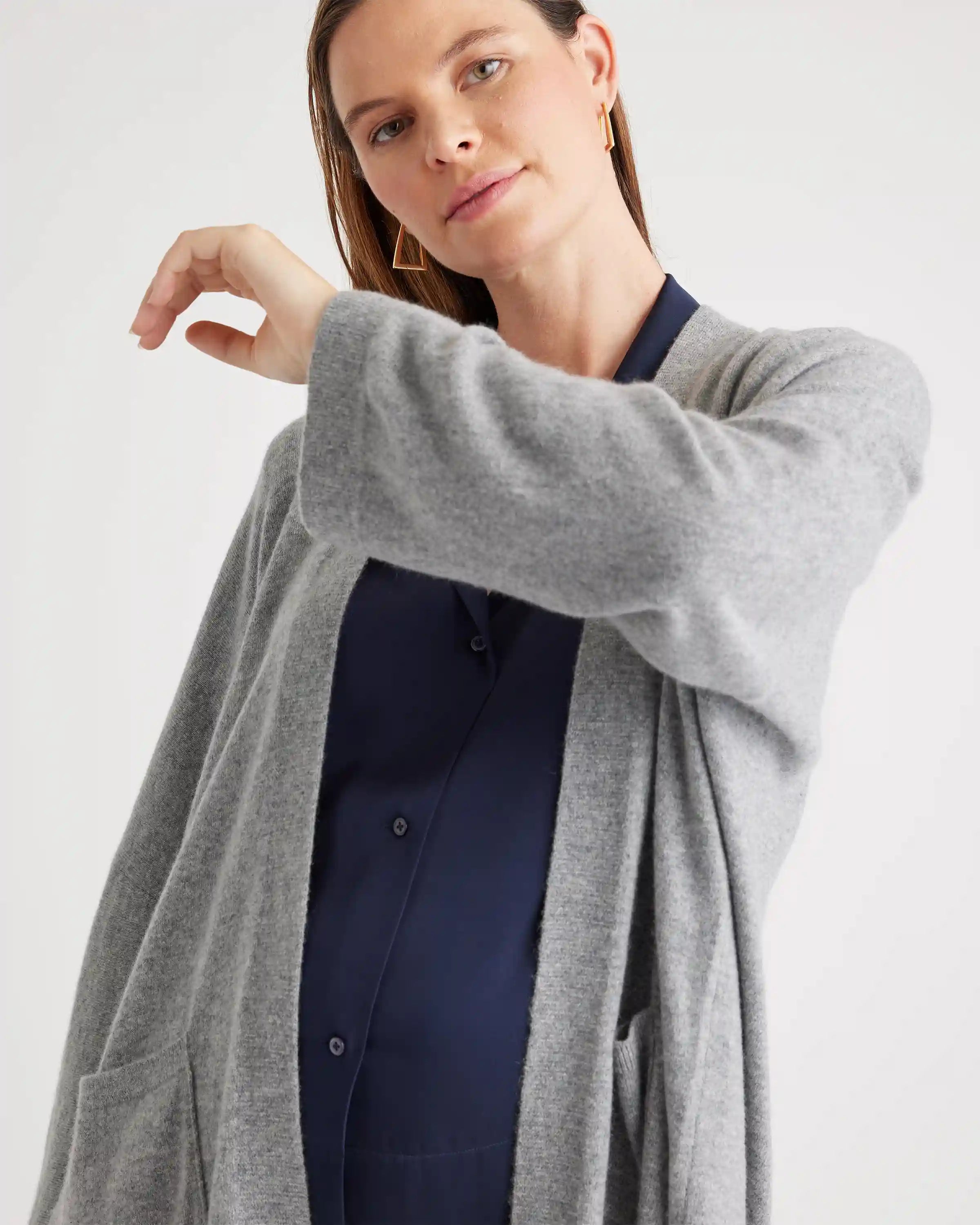Mongolian Cashmere Maternity & Nursing Cocoon Cardigan