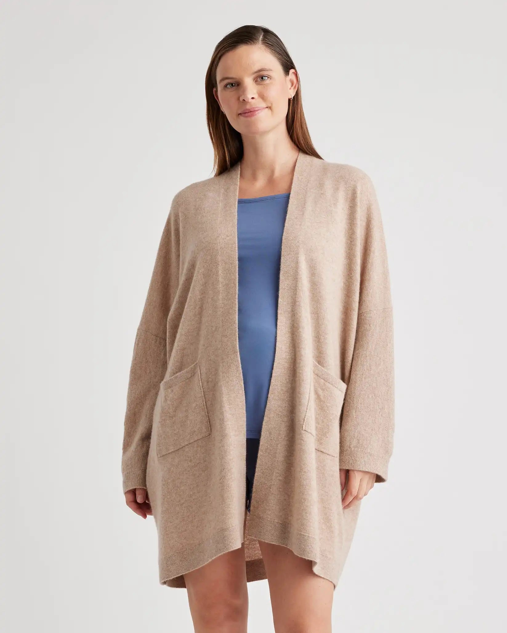 Mongolian Cashmere Maternity & Nursing Cocoon Cardigan