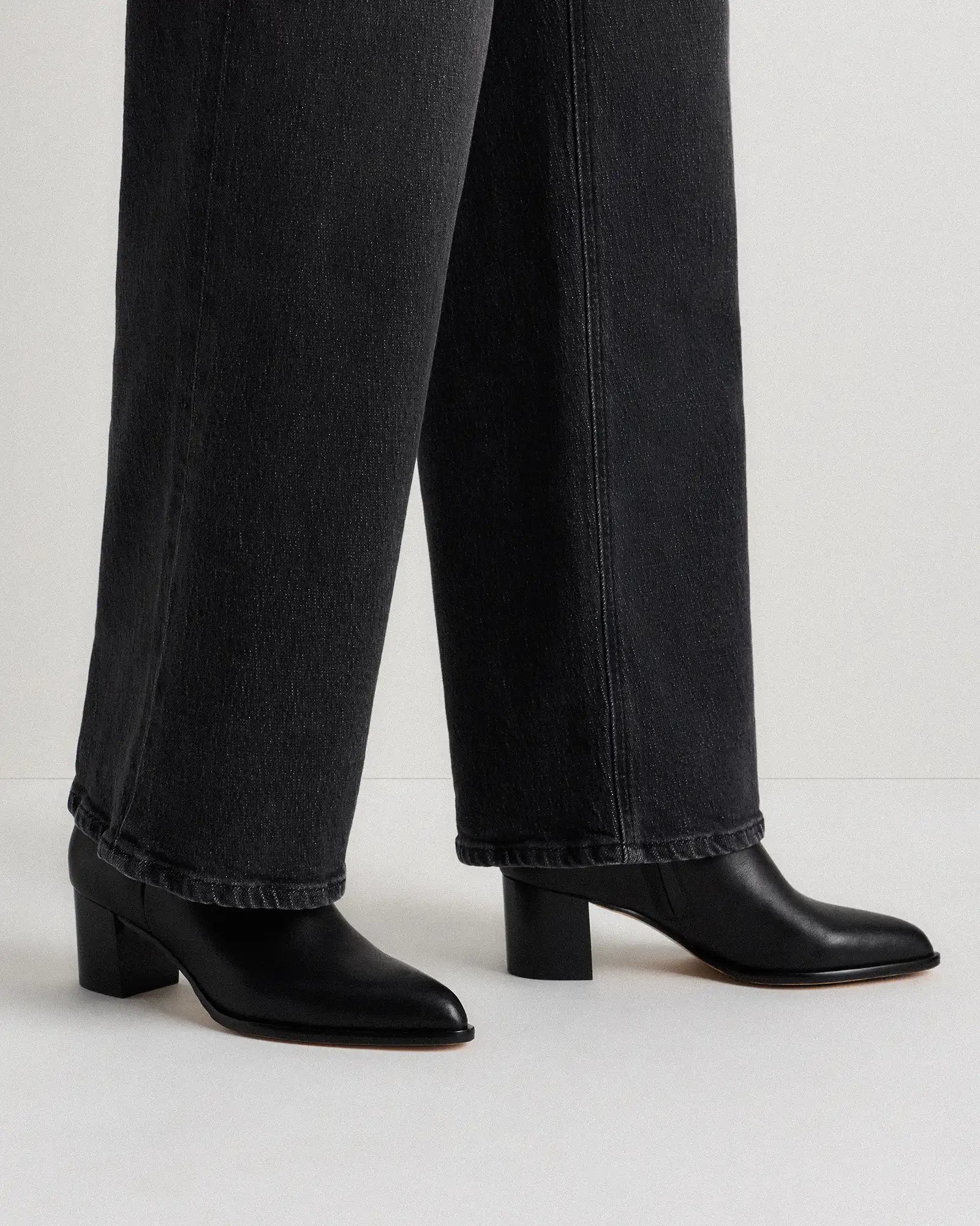 Italian Leather Heeled Ankle Boot