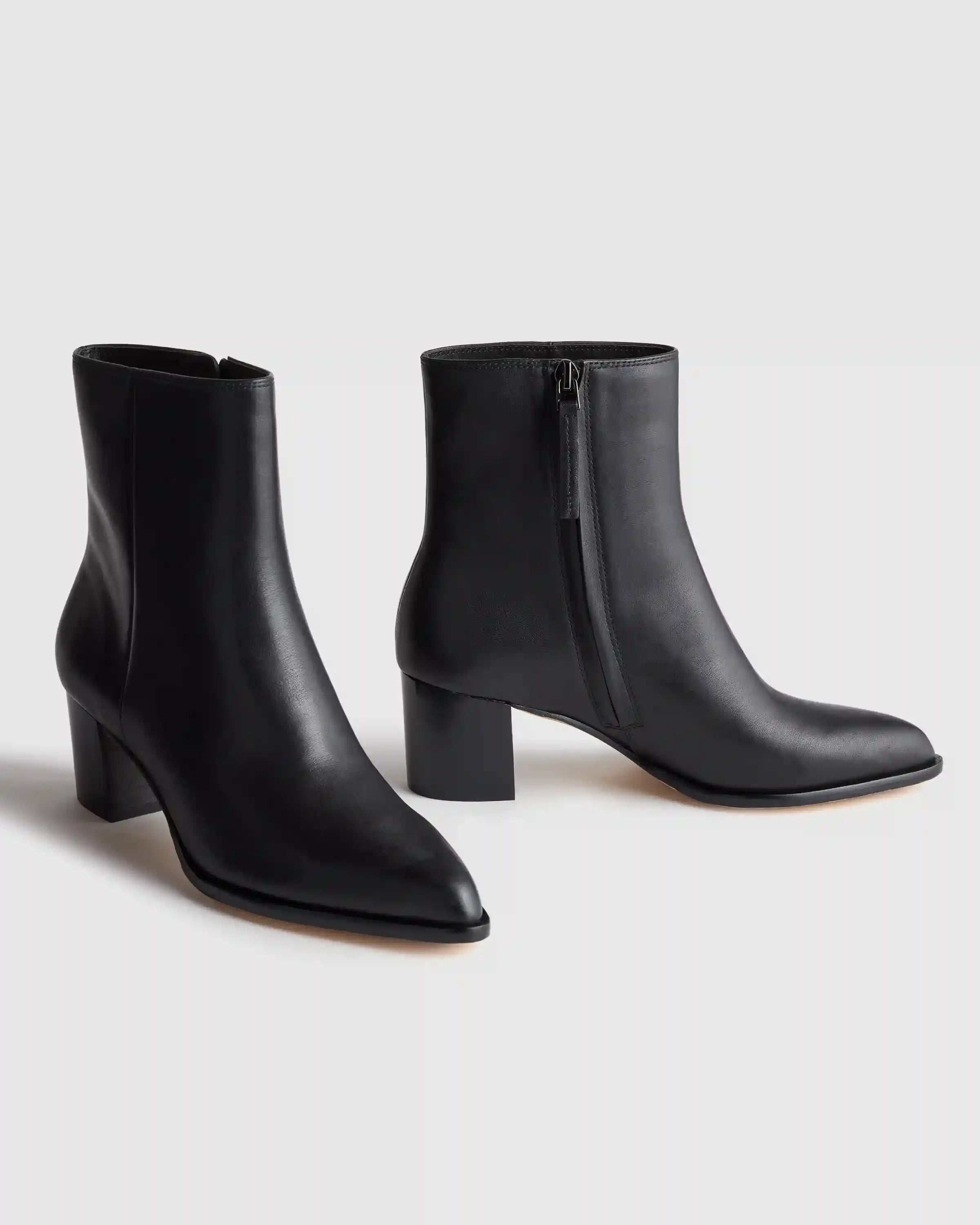 Italian Leather Heeled Ankle Boot