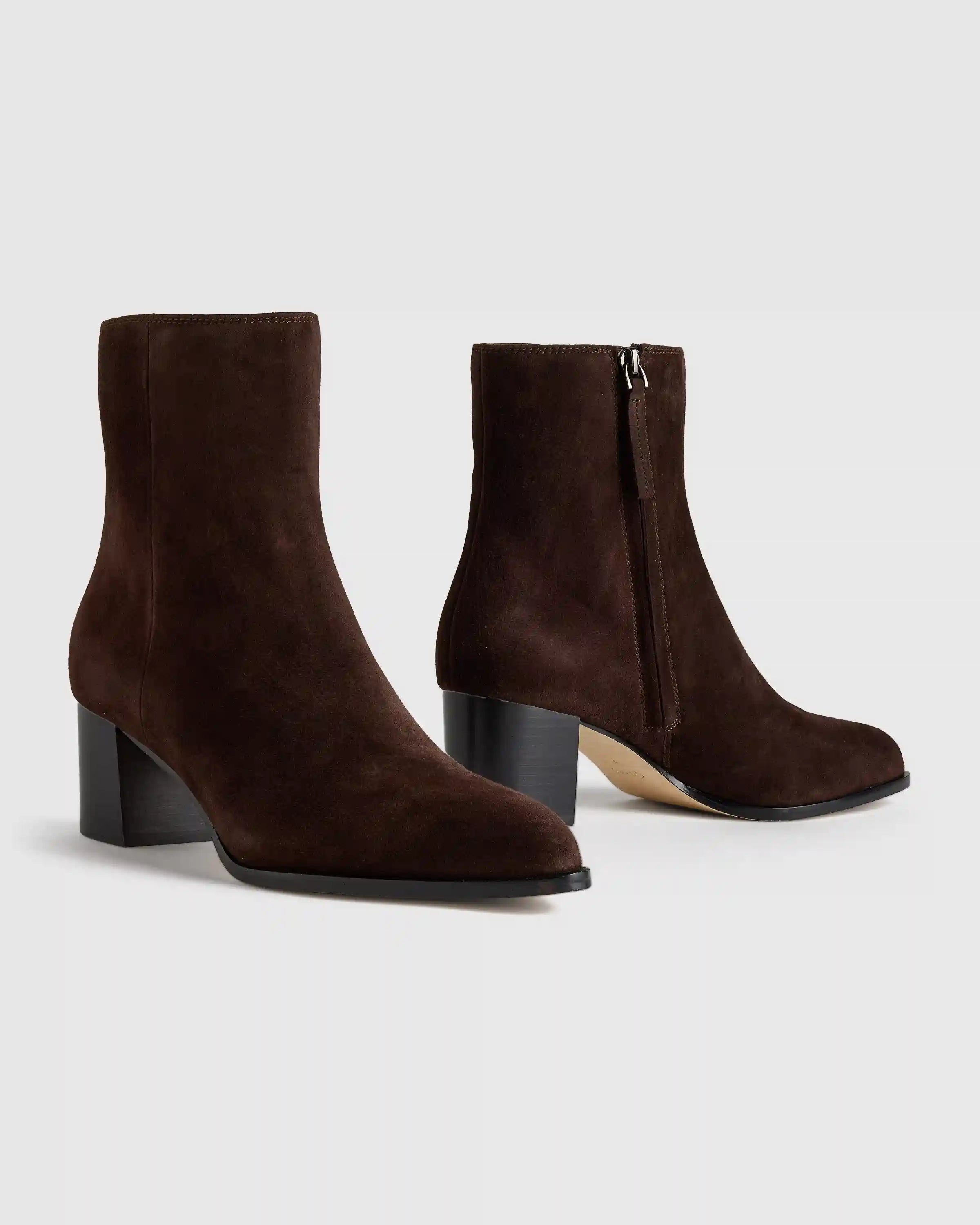 Italian Leather Heeled Ankle Boot