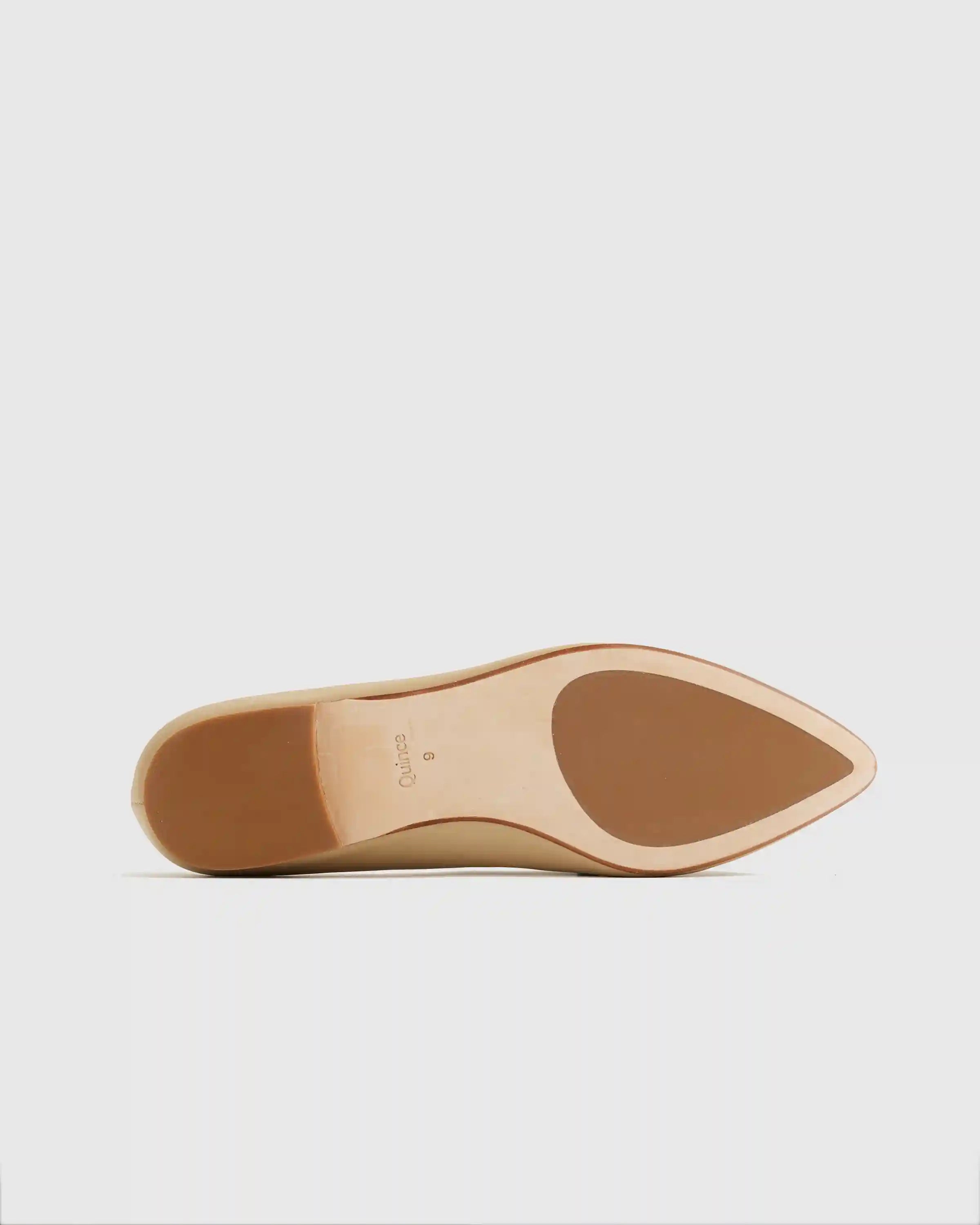 Italian Leather Pointed Bow Flat