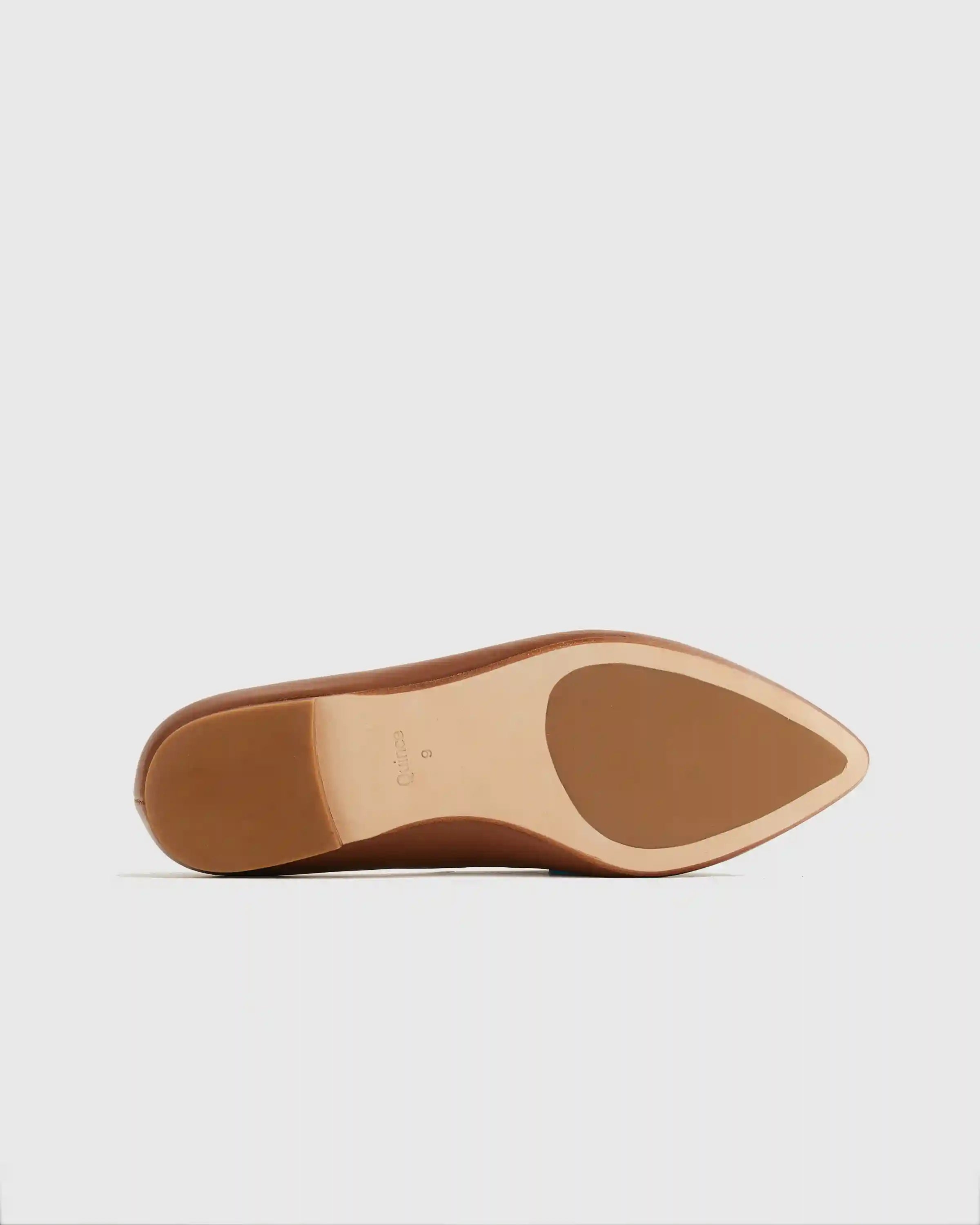 Italian Leather Pointed Bow Flat