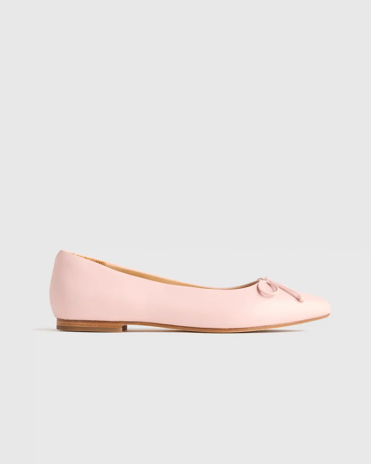 Italian Leather Pointed Bow Flat