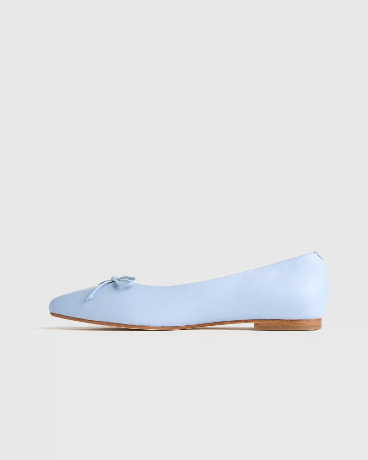 Italian Leather Pointed Bow Flat