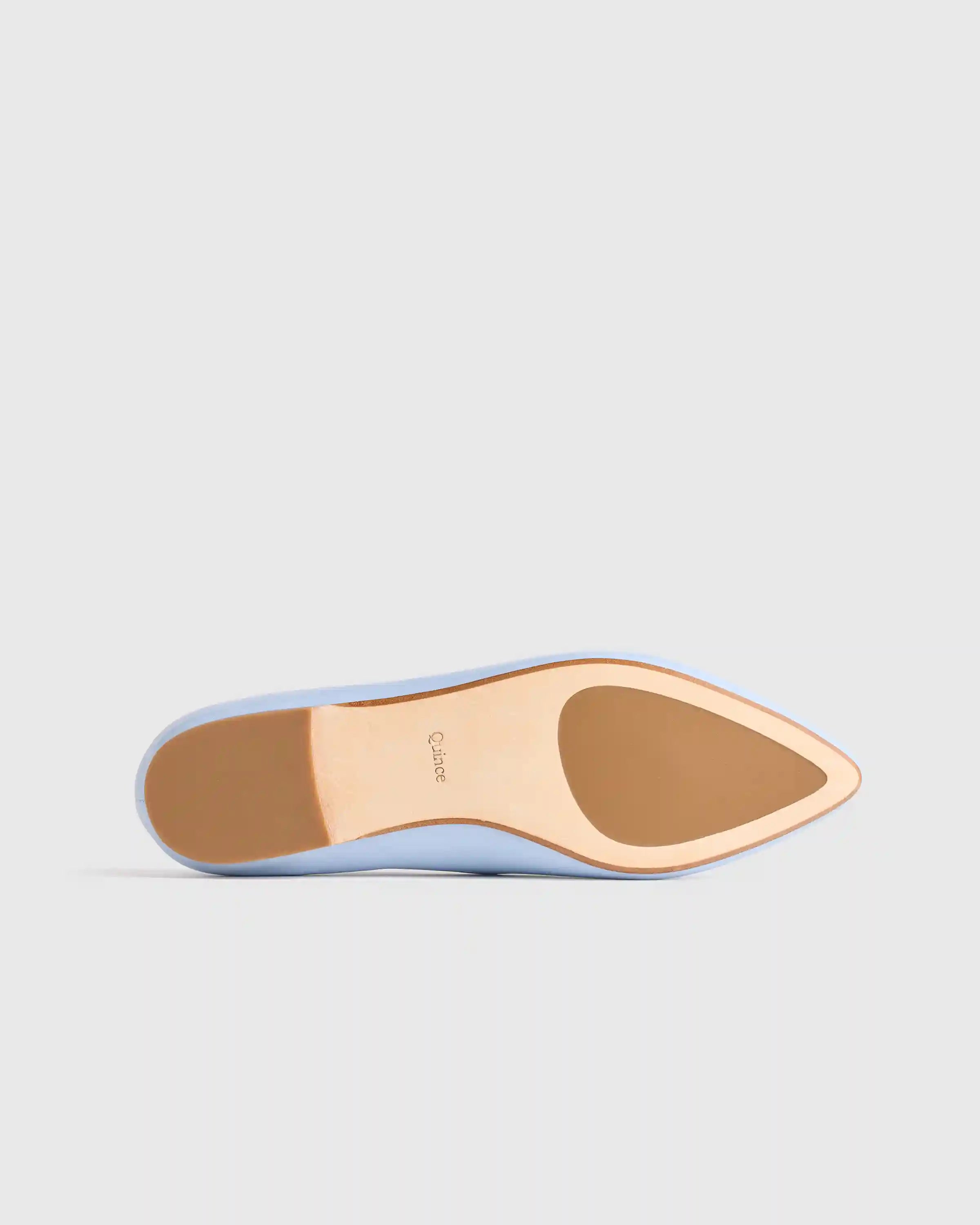 Italian Leather Pointed Bow Flat