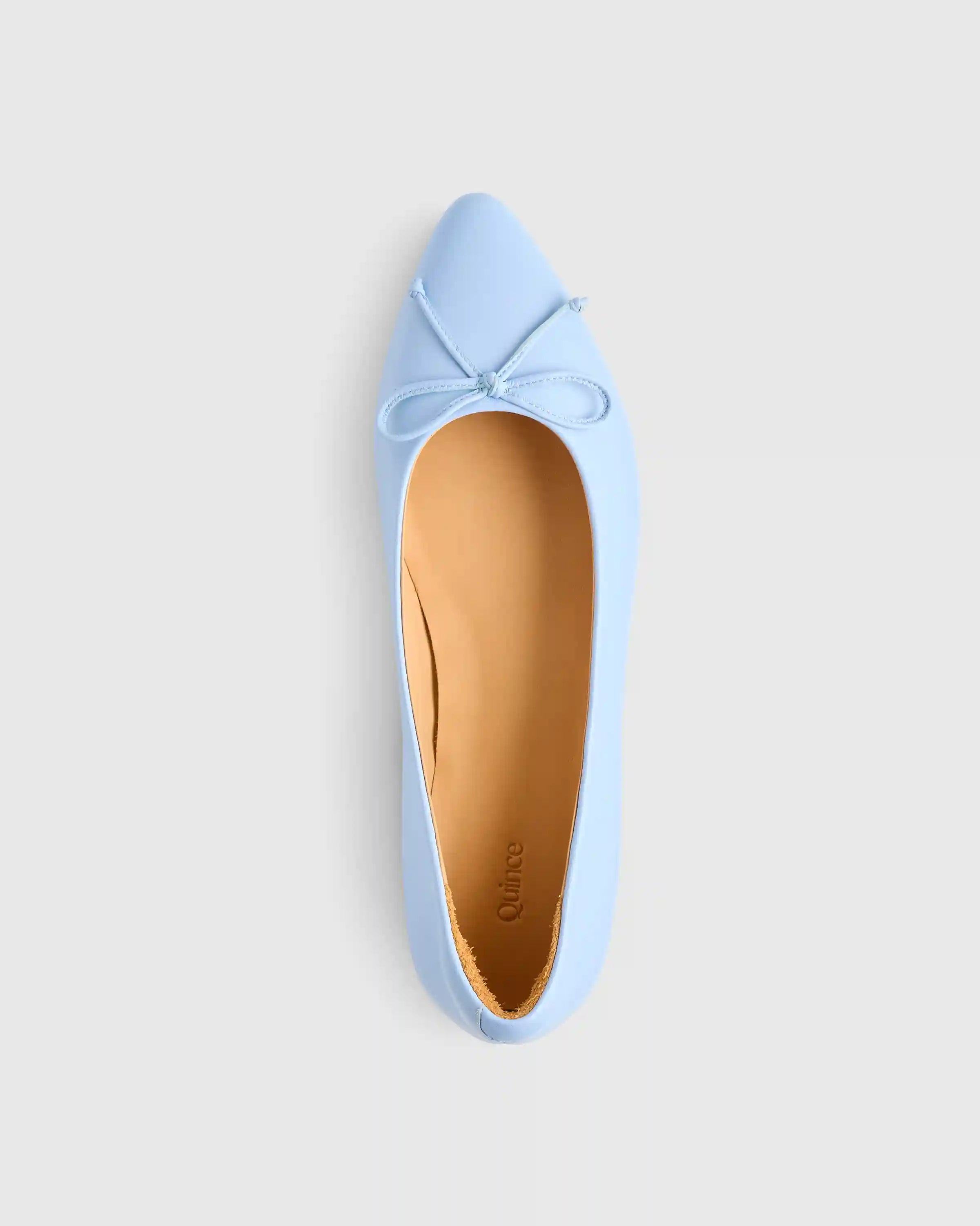 Italian Leather Pointed Bow Flat