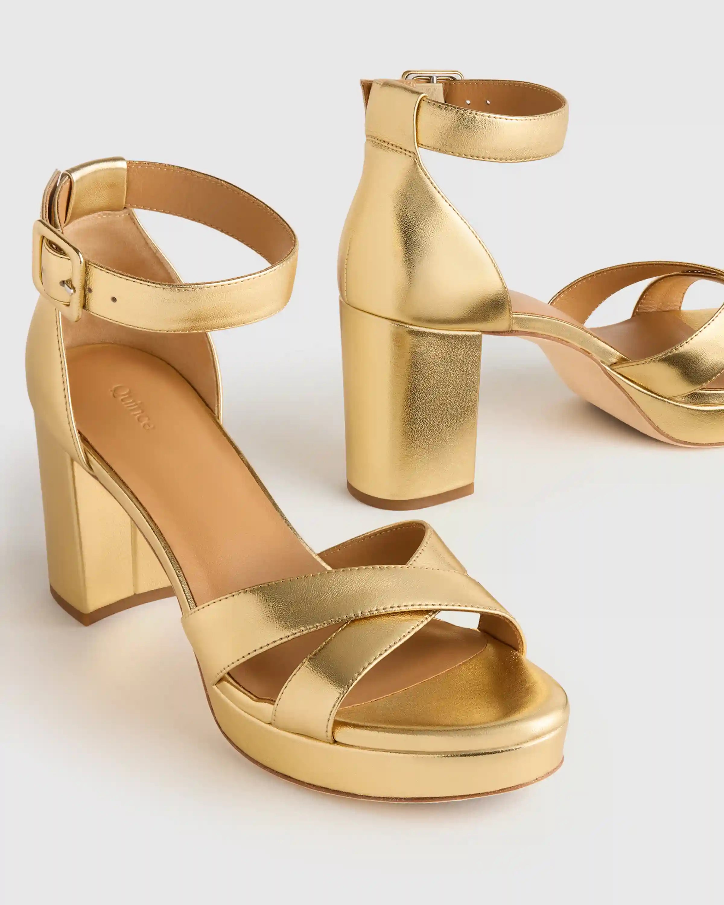 Italian Leather Crisscross Platform Sandal